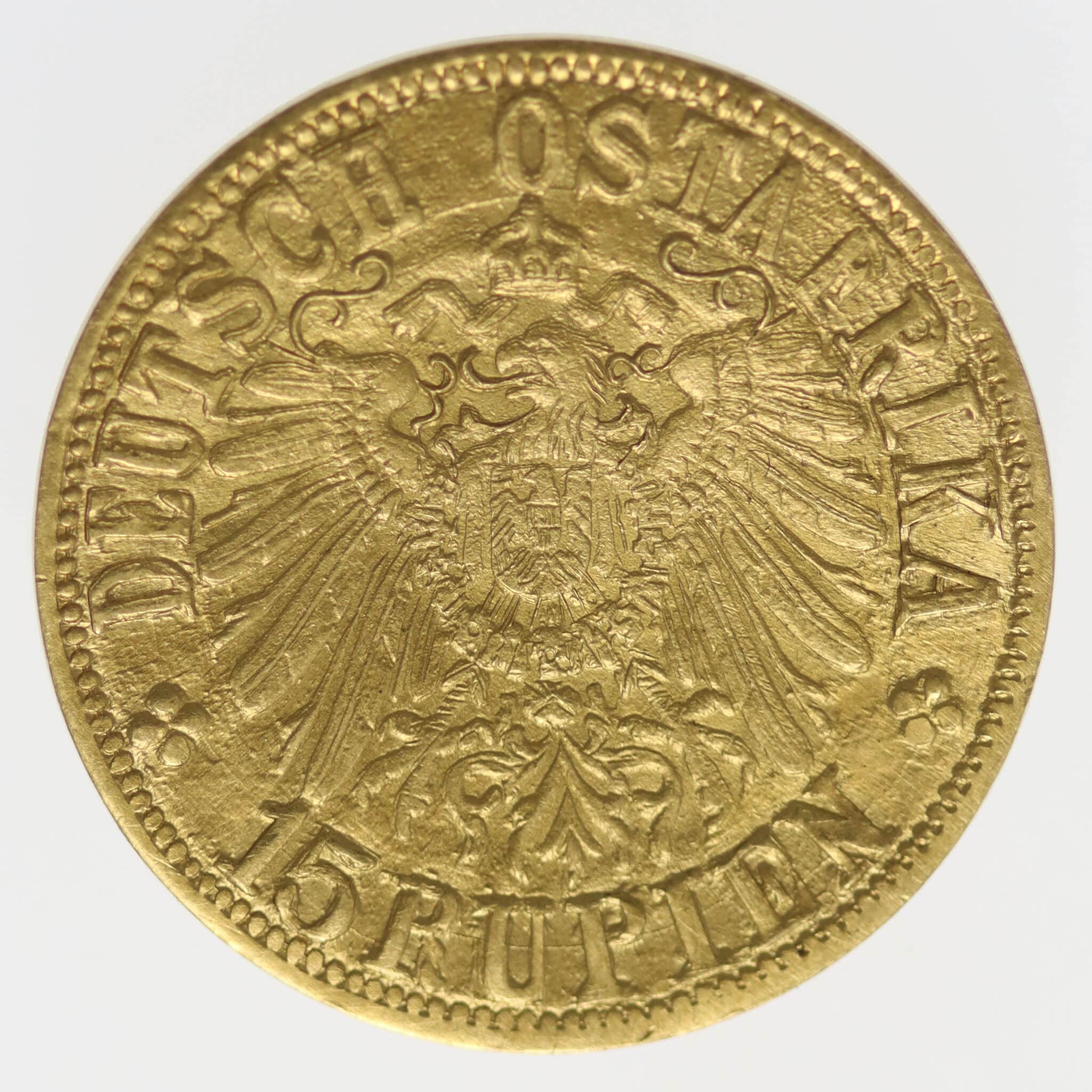 Deutsch Ostafrika Wilhelm II. 15 Rupien 1916 T