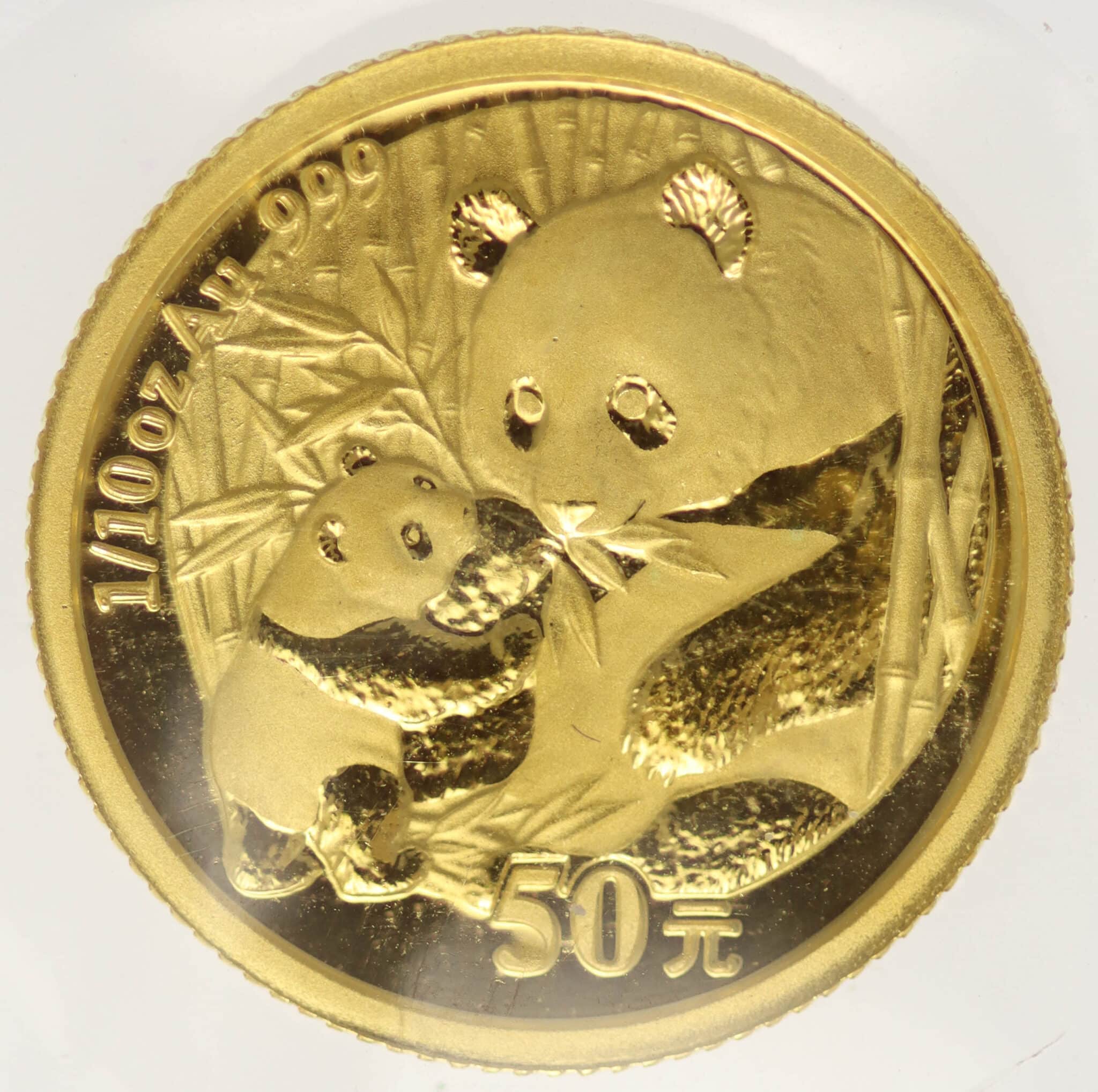 China Panda 50 Yuan 2005 1/10 Unze