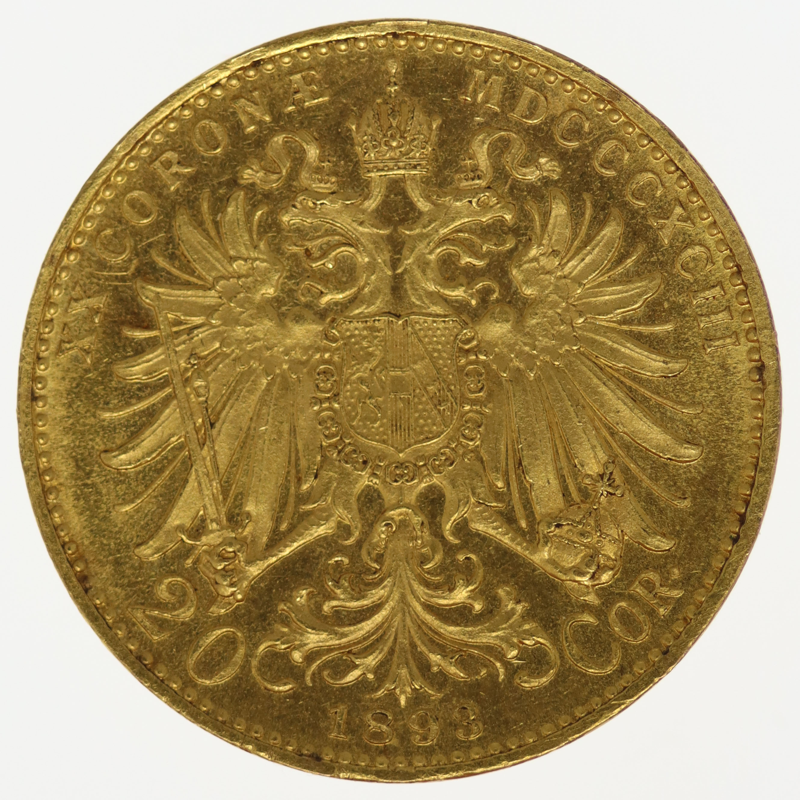 Österreich Kaiserreich Franz Joseph I. 20 Kronen 1893