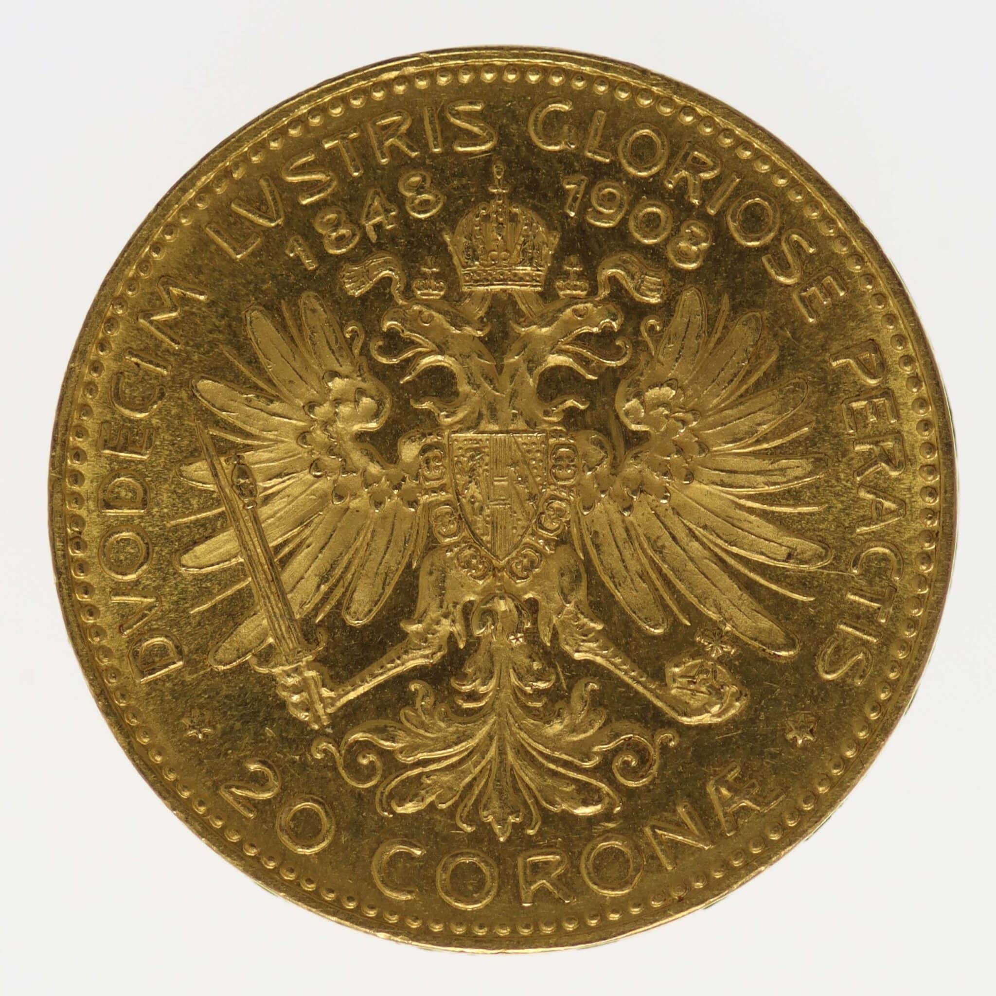 Österreich Kaiserreich Franz Joseph I. 20 Kronen 1908