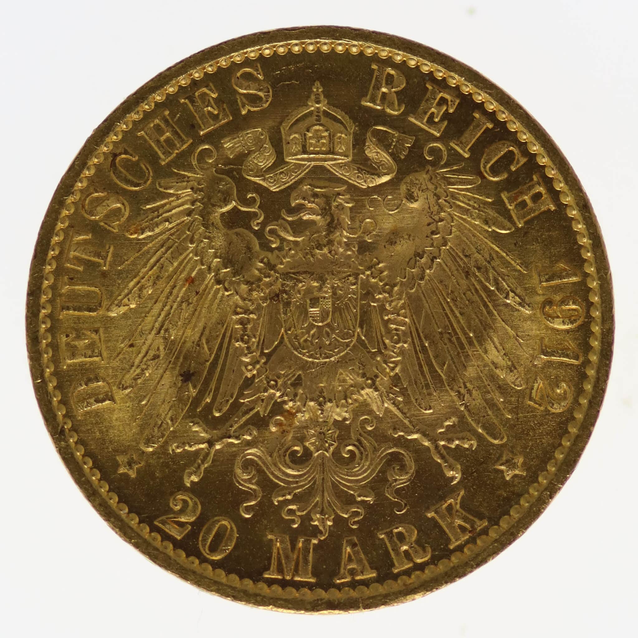 Preussen Wilhelm II. 20 Mark 1912 A