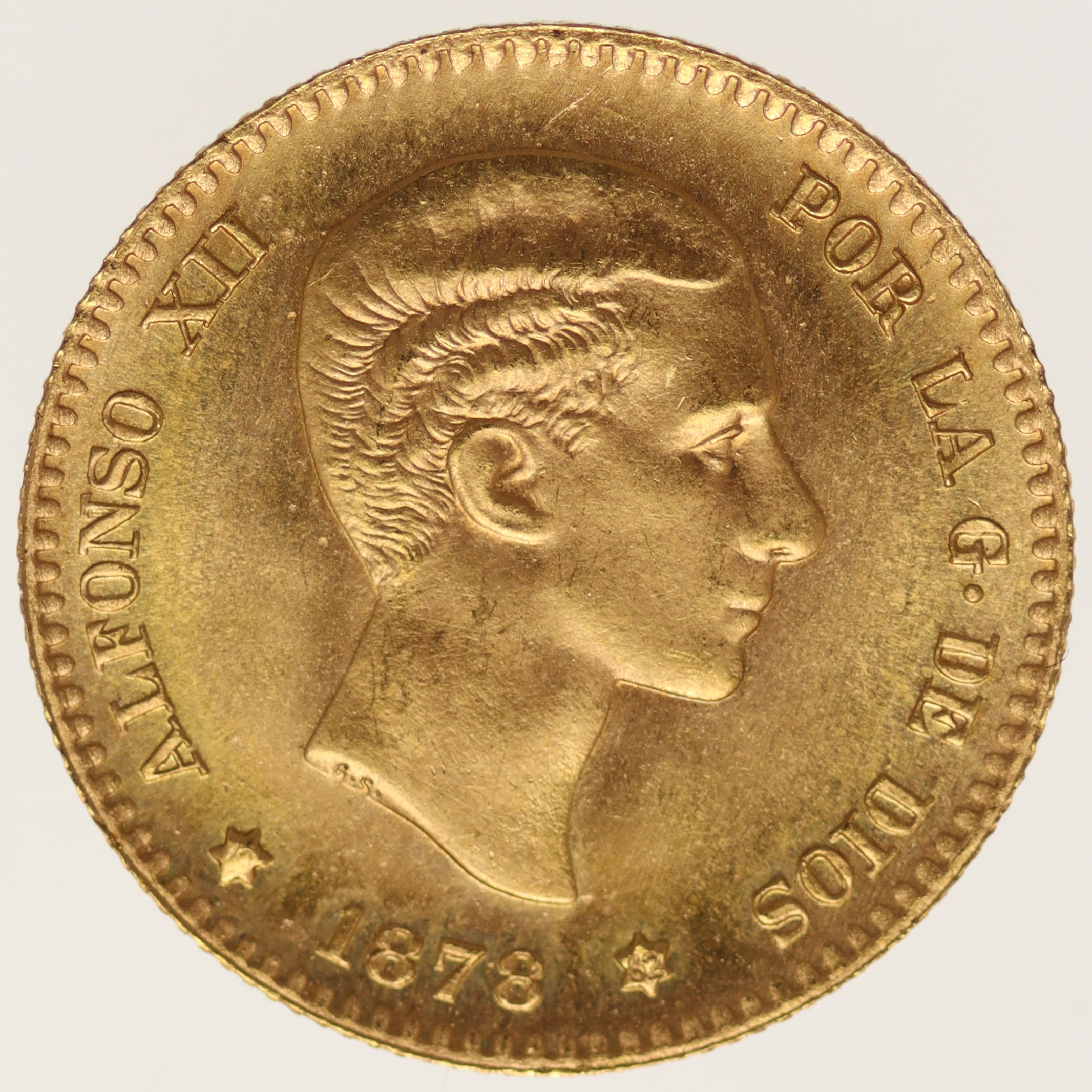 Spanien Alfonso XII. 10 Pesetas 1878 / 19-62 NP