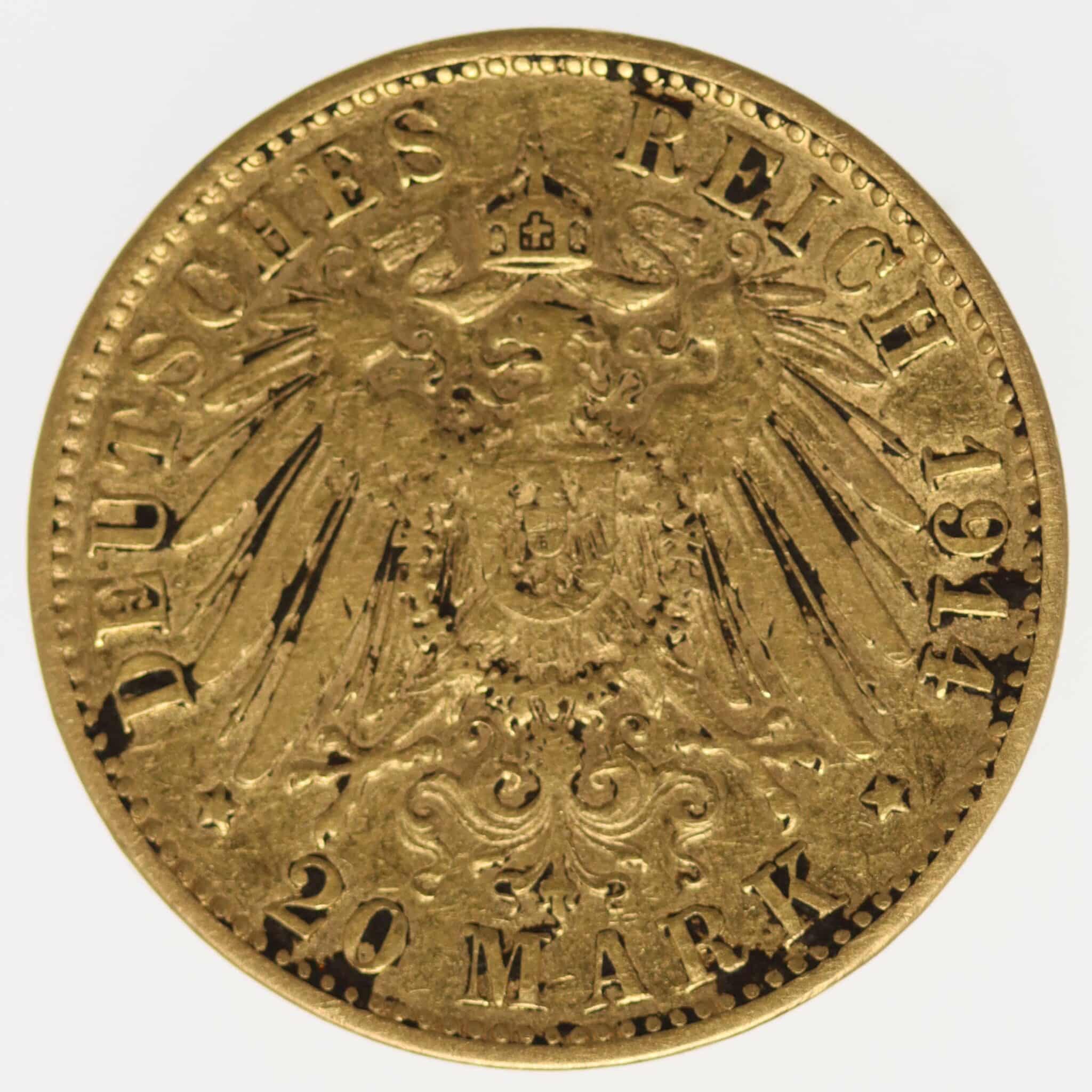 Bayern Ludwig III. 20 Mark 1914