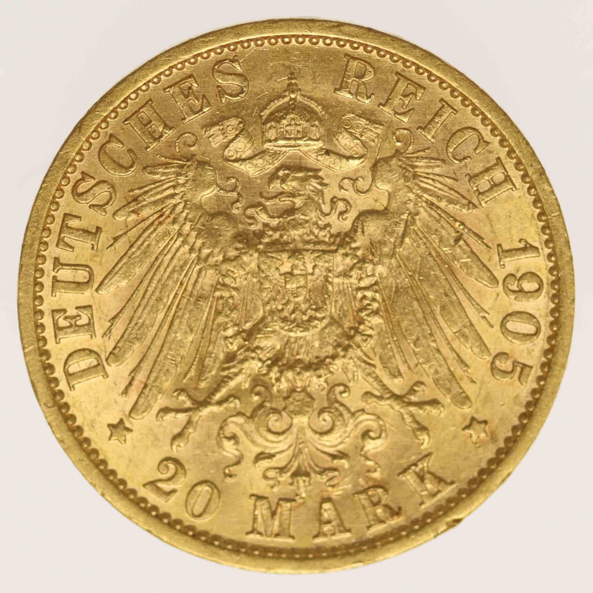 Sachsen Coburg Gotha Carl Eduard 20 Mark 1905