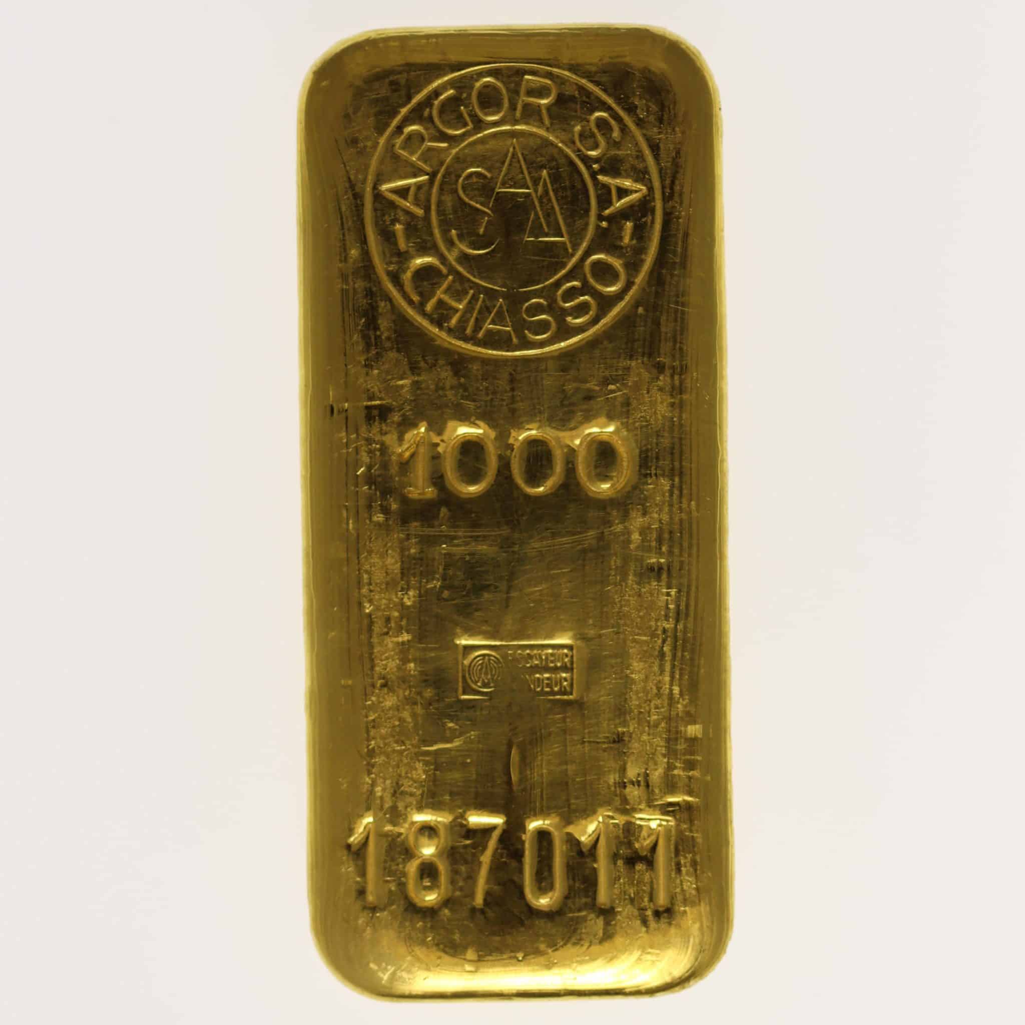 Goldbarren 500 Gramm Argor S.A.