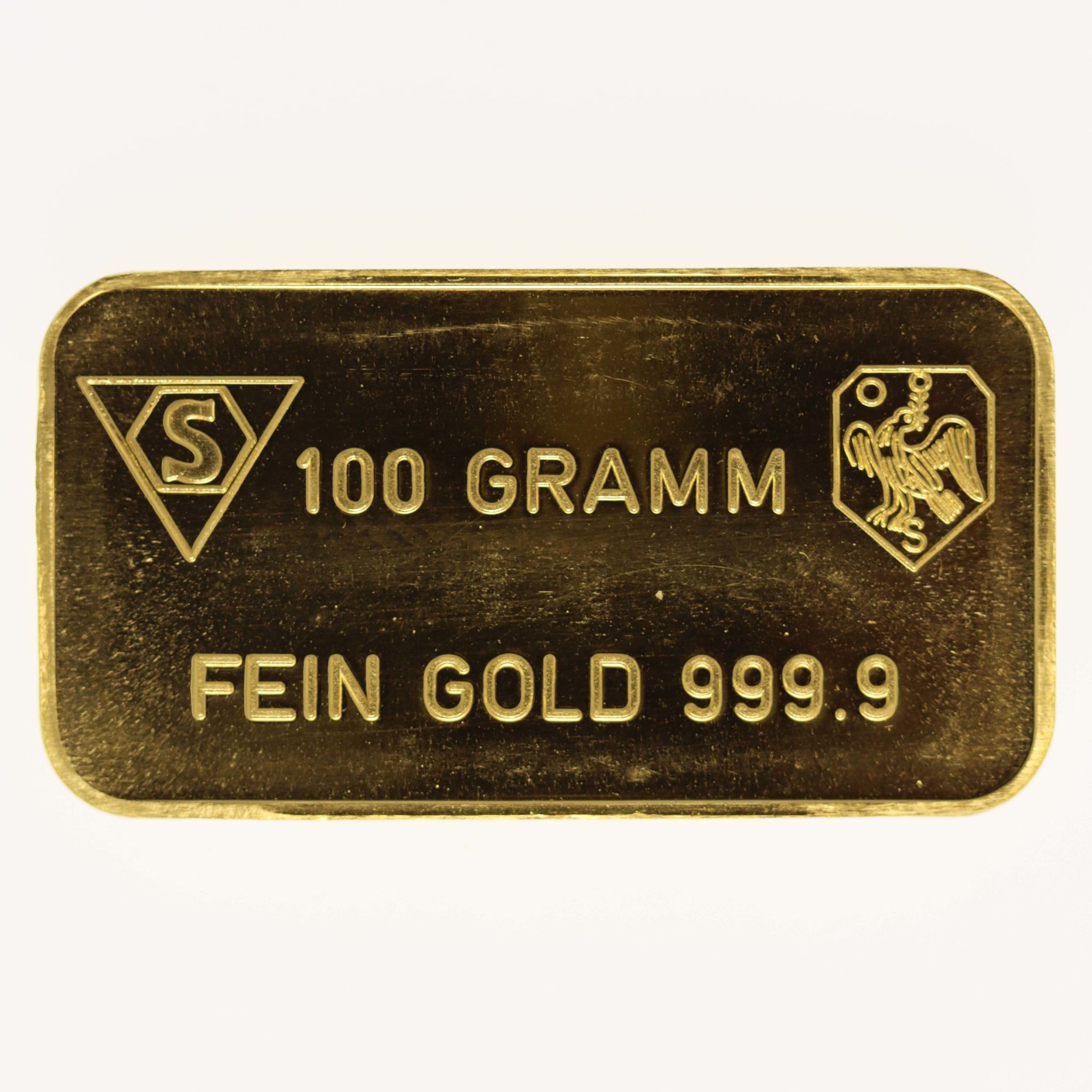 Goldbarren 100 Gramm Schöne Edelmetaal B.V. für S.B.S.