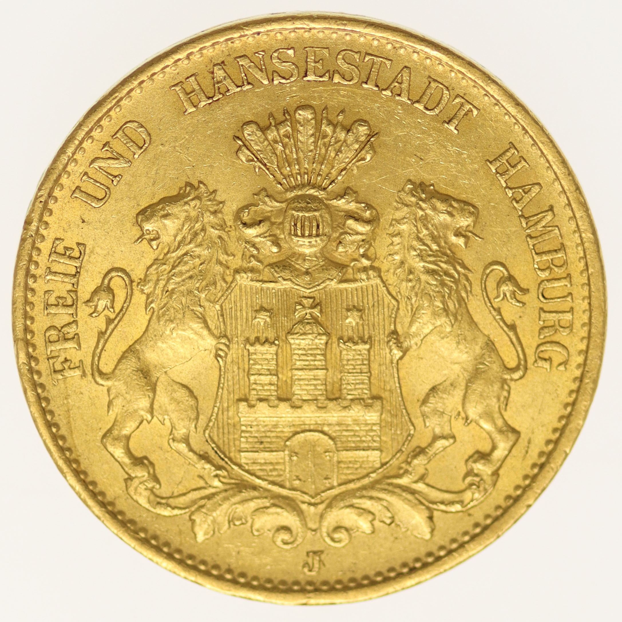 Hamburg Stadtwappen 20 Mark 1900