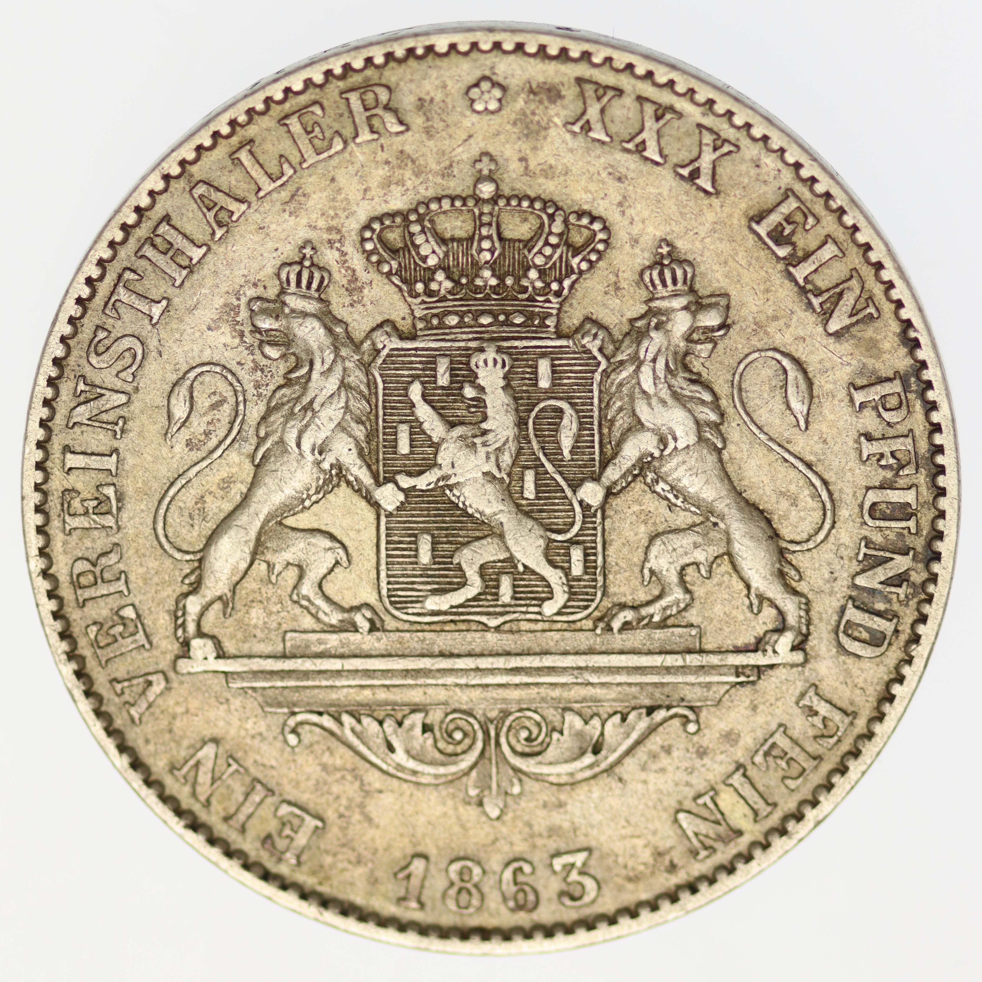 Nassau Adolph Vereinstaler 1863