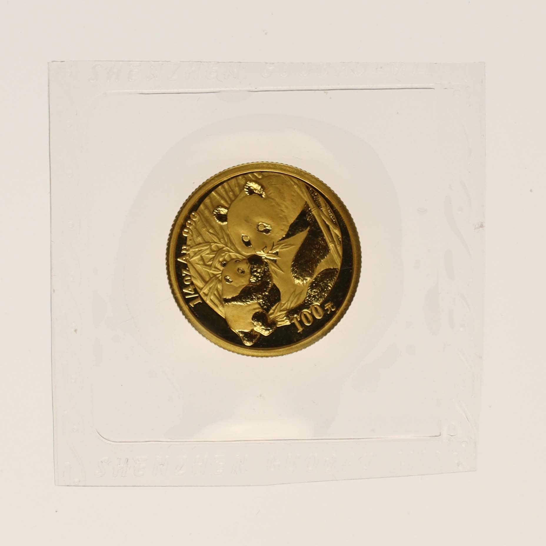 China Panda 100 Yuan 2005 1/4 Unze