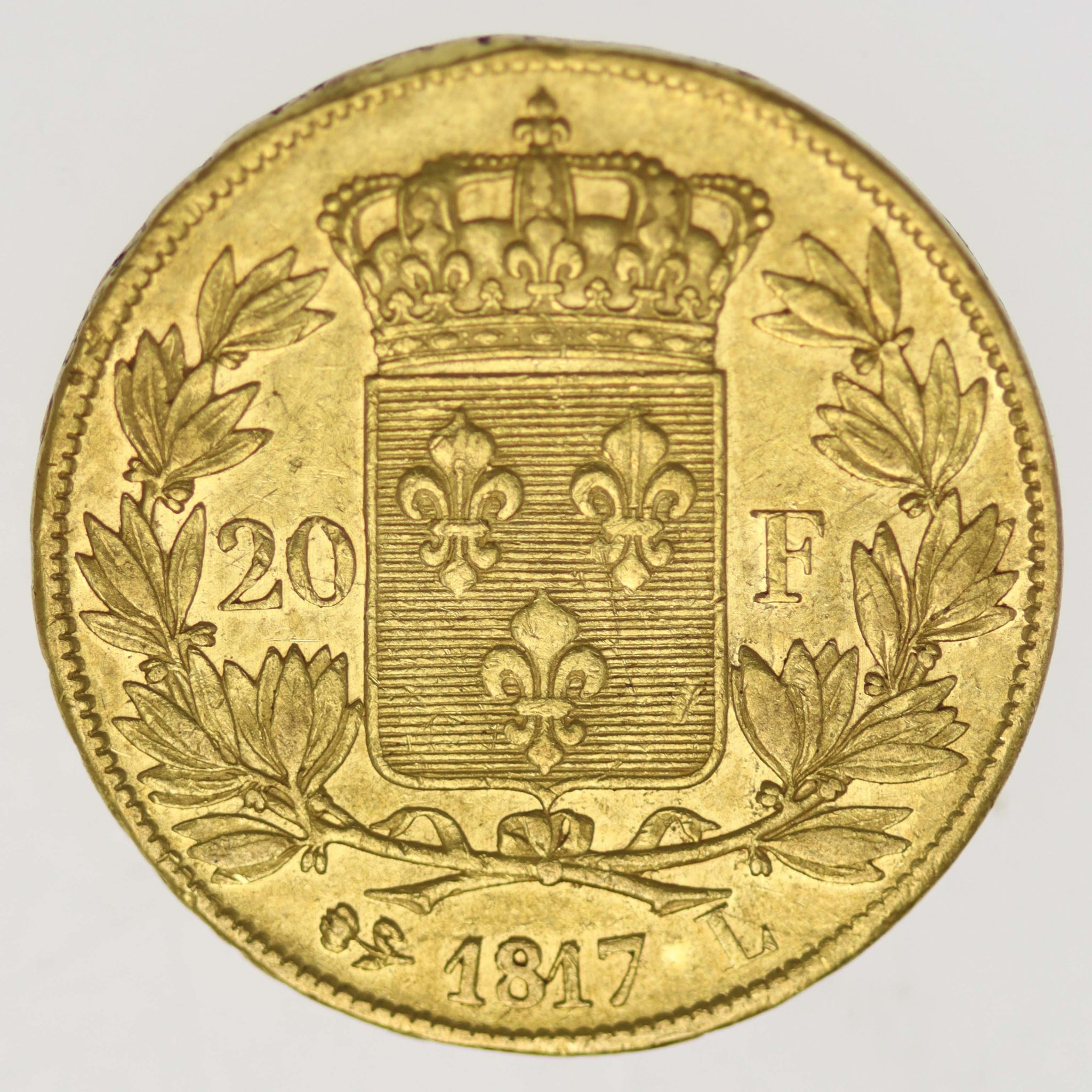 Frankreich Louis XVIII. 20 Francs 1817 L