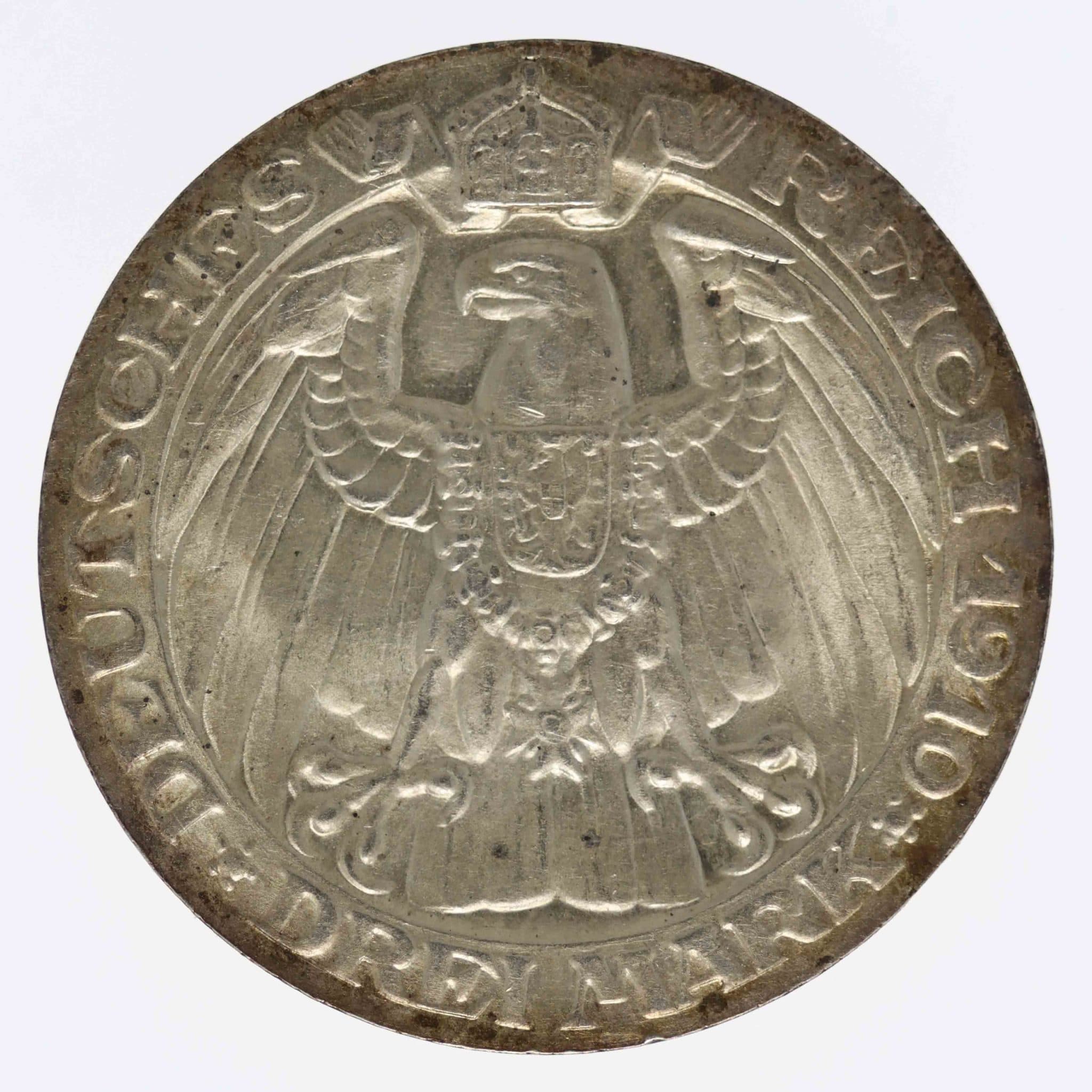 Preussen Wilhelm II. 3 Mark 1910