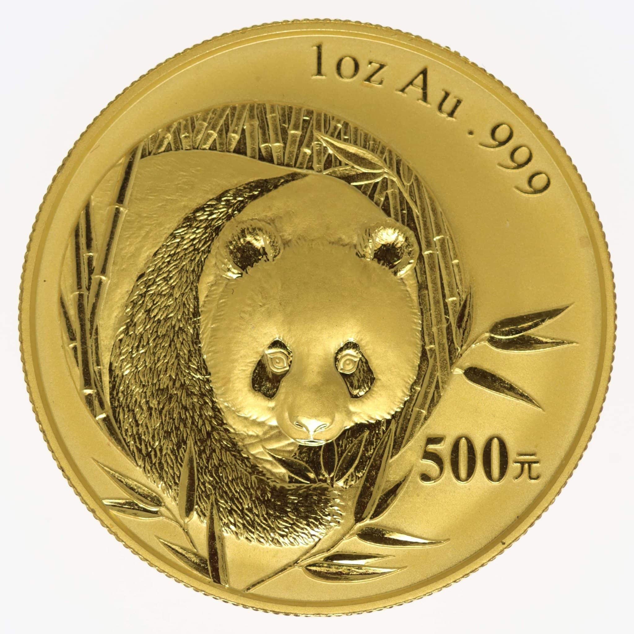 China Panda 500 Yuan 2003 1 Unze