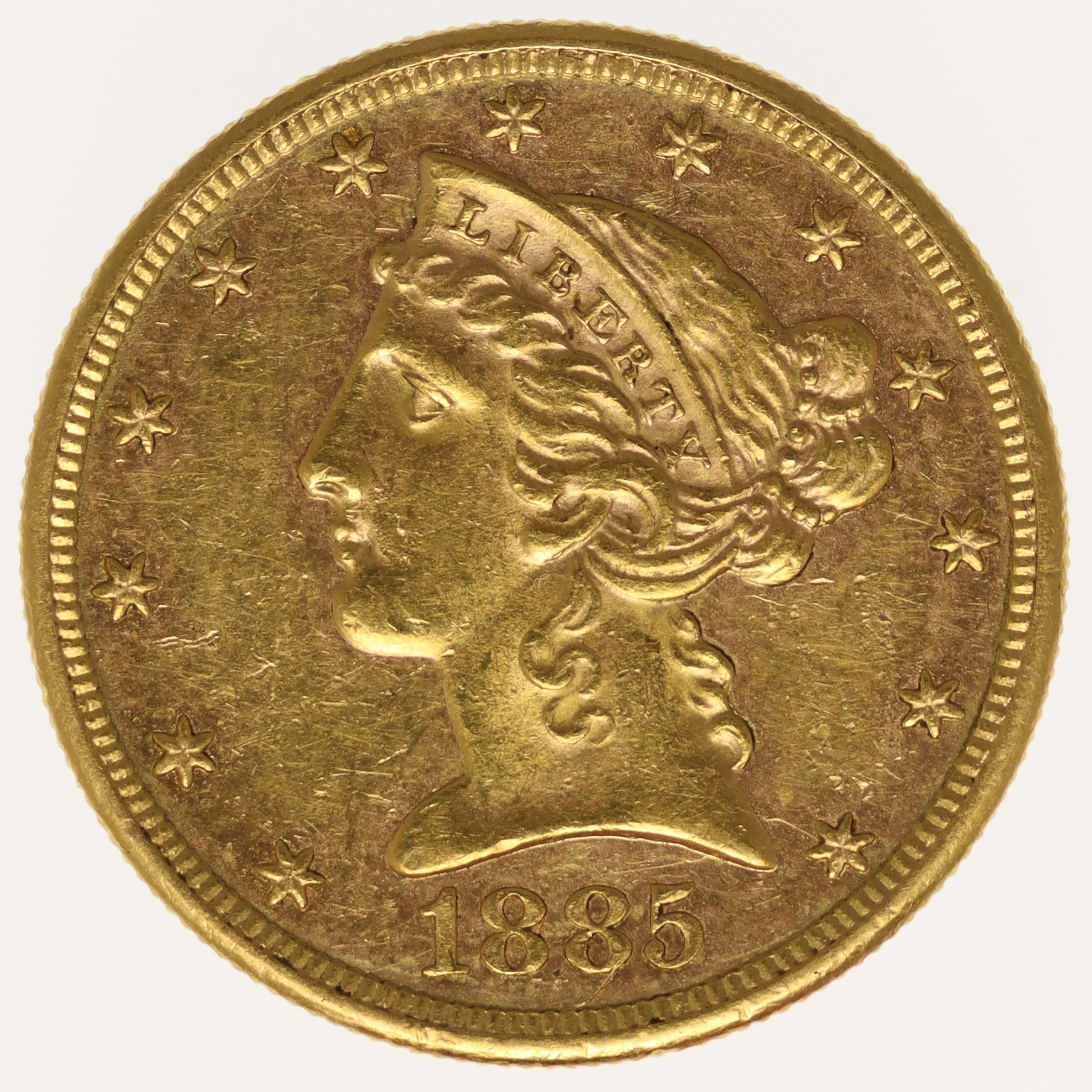 USA 5 Dollars 1885 S Liberty / Kopf