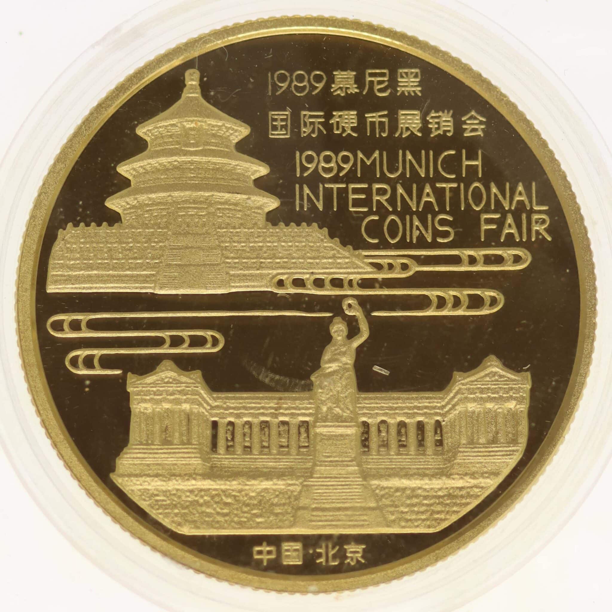 China Panda 1/2 Unze 1989 Munich International Coin Show
