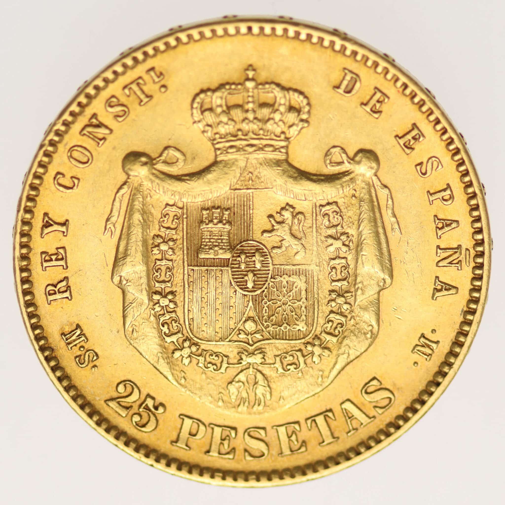 Spanien Alfonso XII. 25 Pesetas 1881 / 18-81