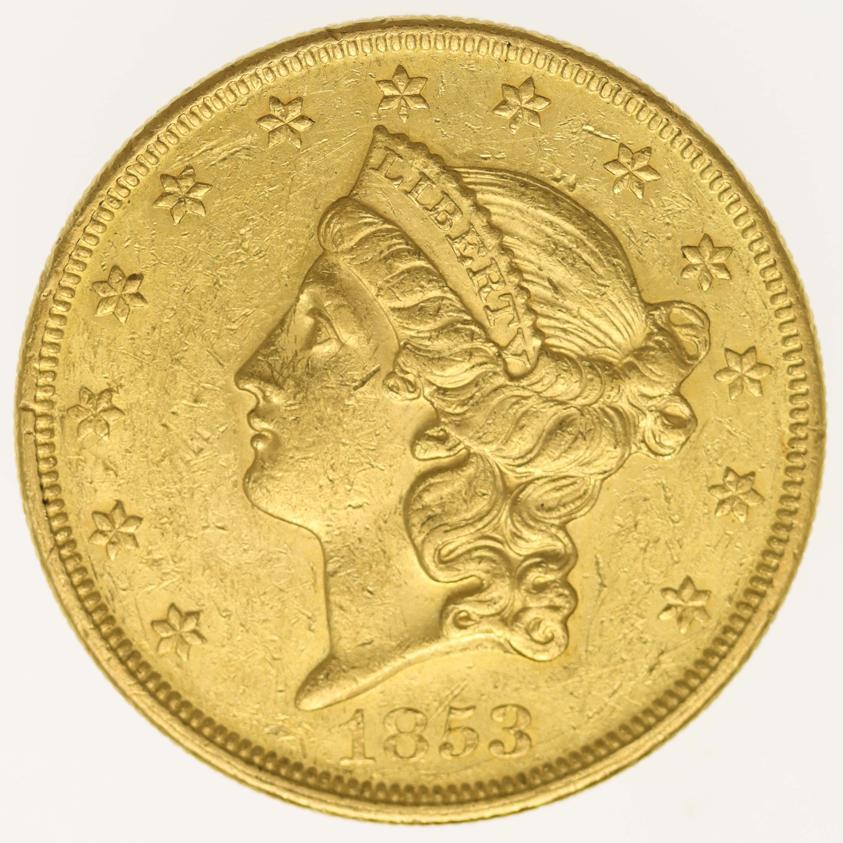 USA 20 Dollars 1853 Liberty / Kopf