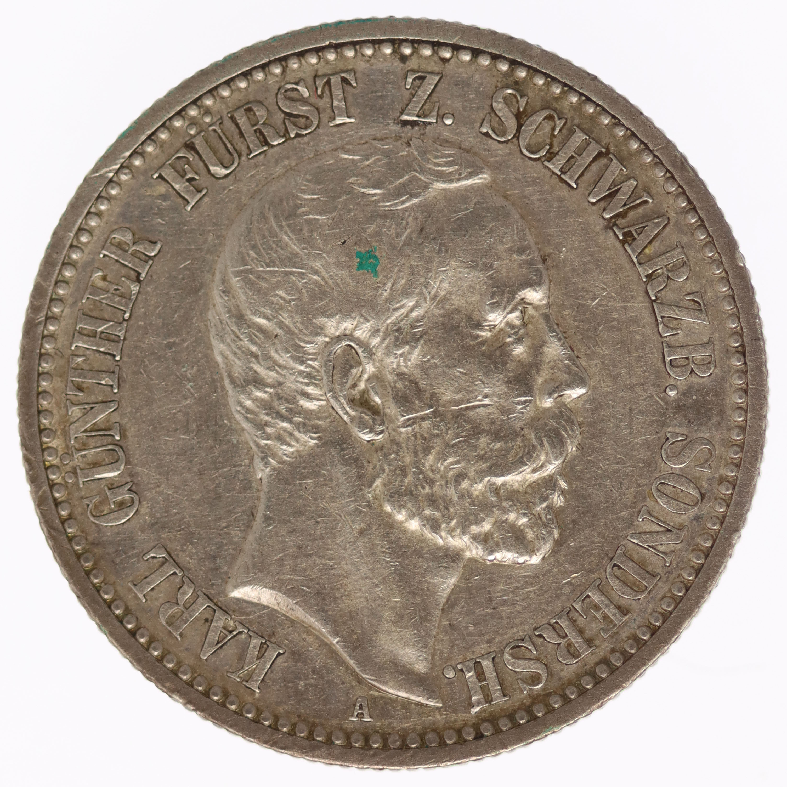Schwarzburg Sondershausen Karl Günther 2 Mark 1896