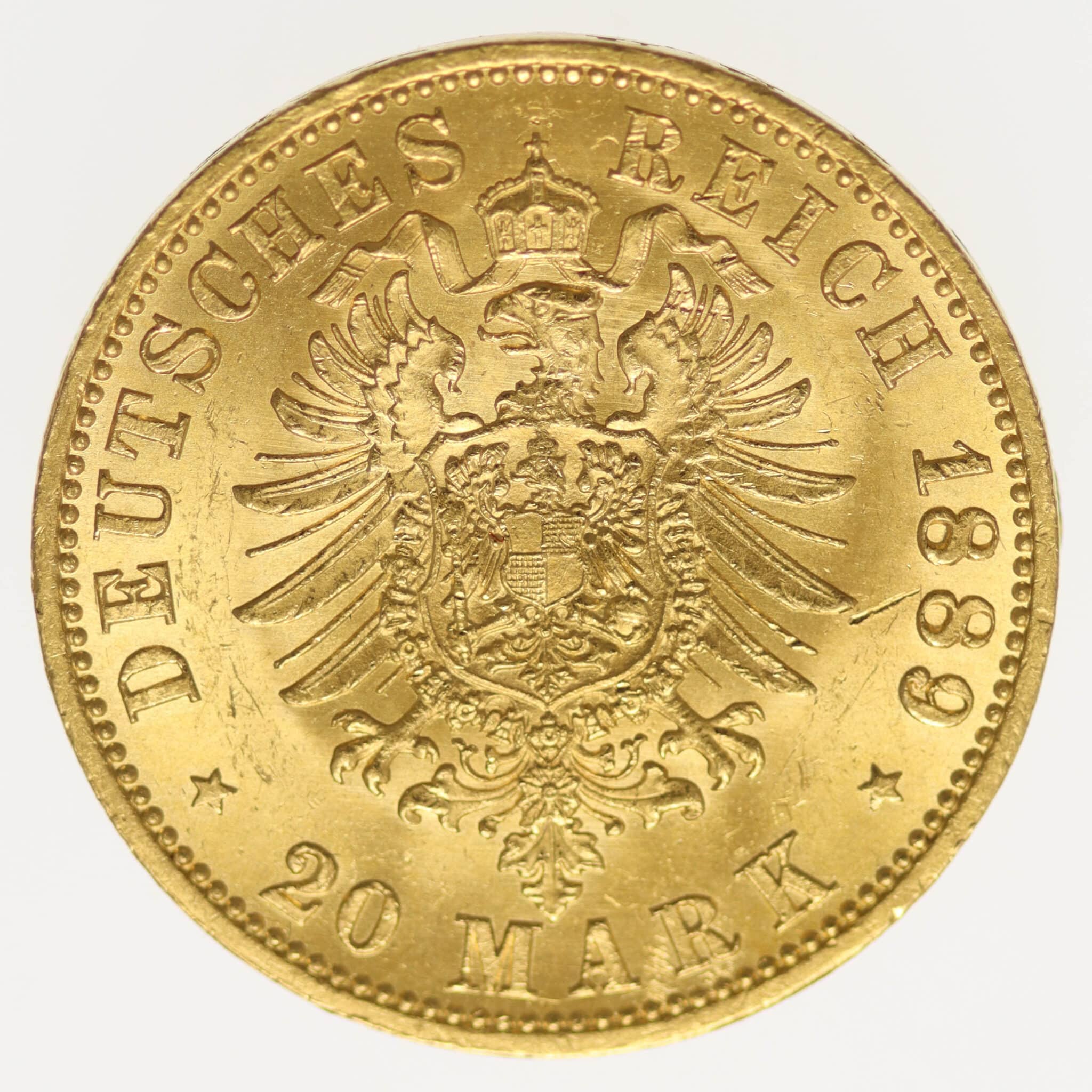 Preussen Wilhelm II. 20 Mark 1889 A