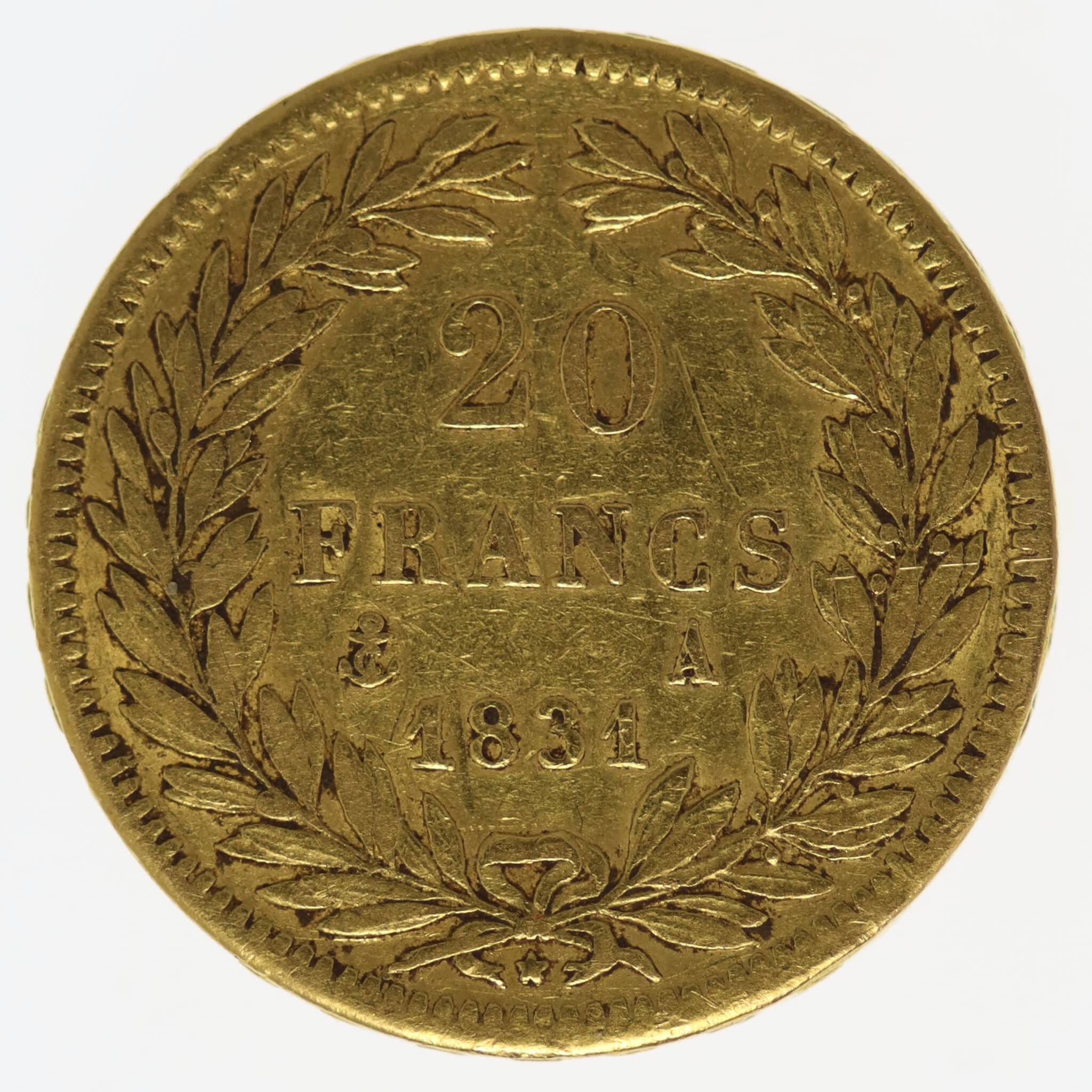 Frankreich Louis Philippe I. 20 Francs 1831 A