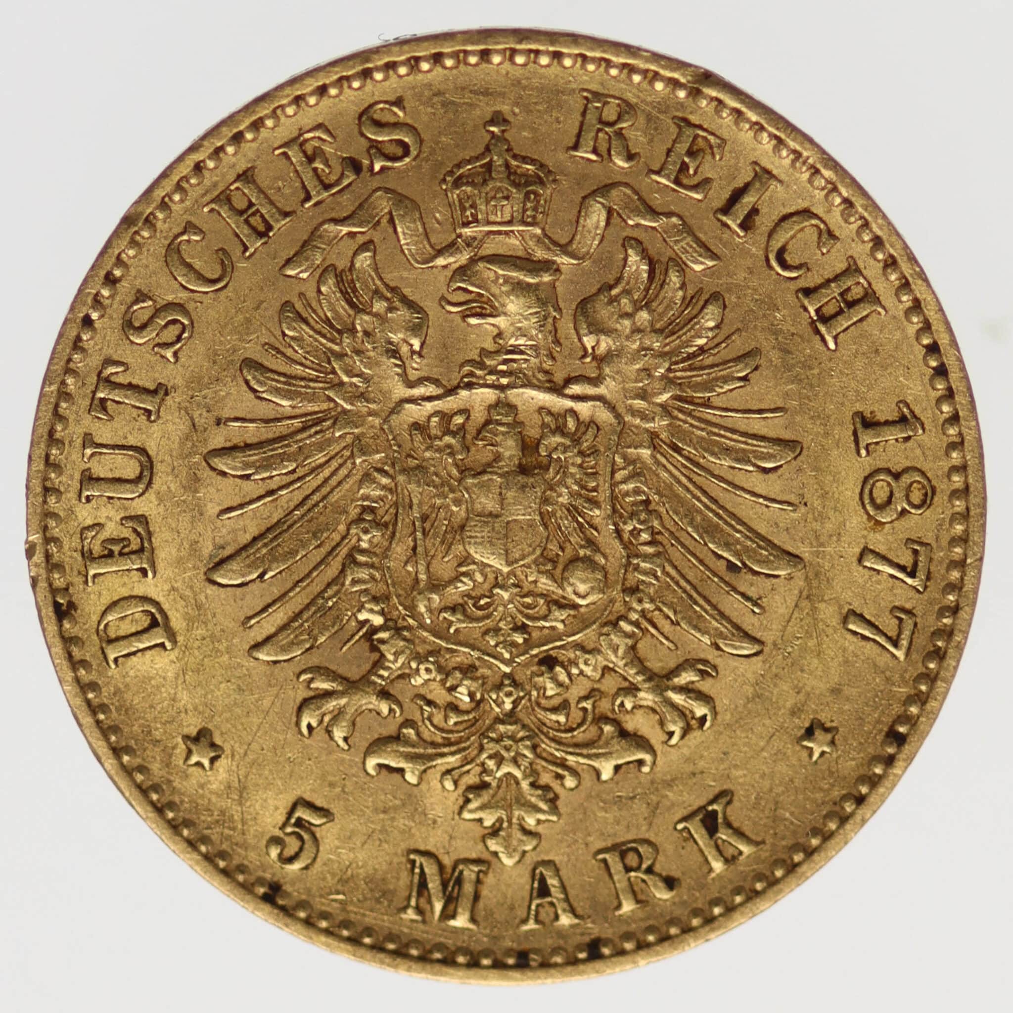 Bayern Ludwig II. 5 Mark 1877