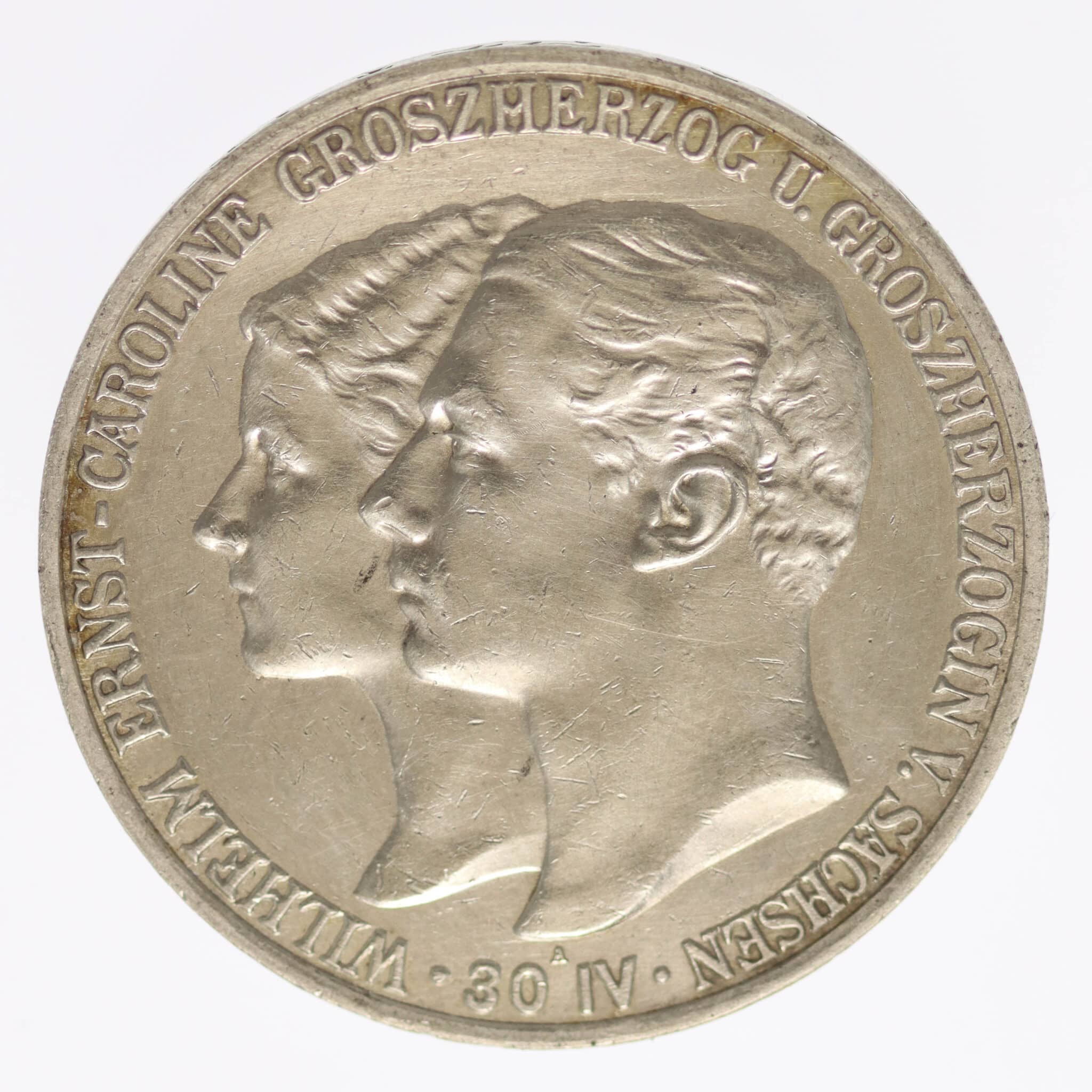 Sachsen Weimar Eisenach Wilhelm Ernst 5 Mark 1903