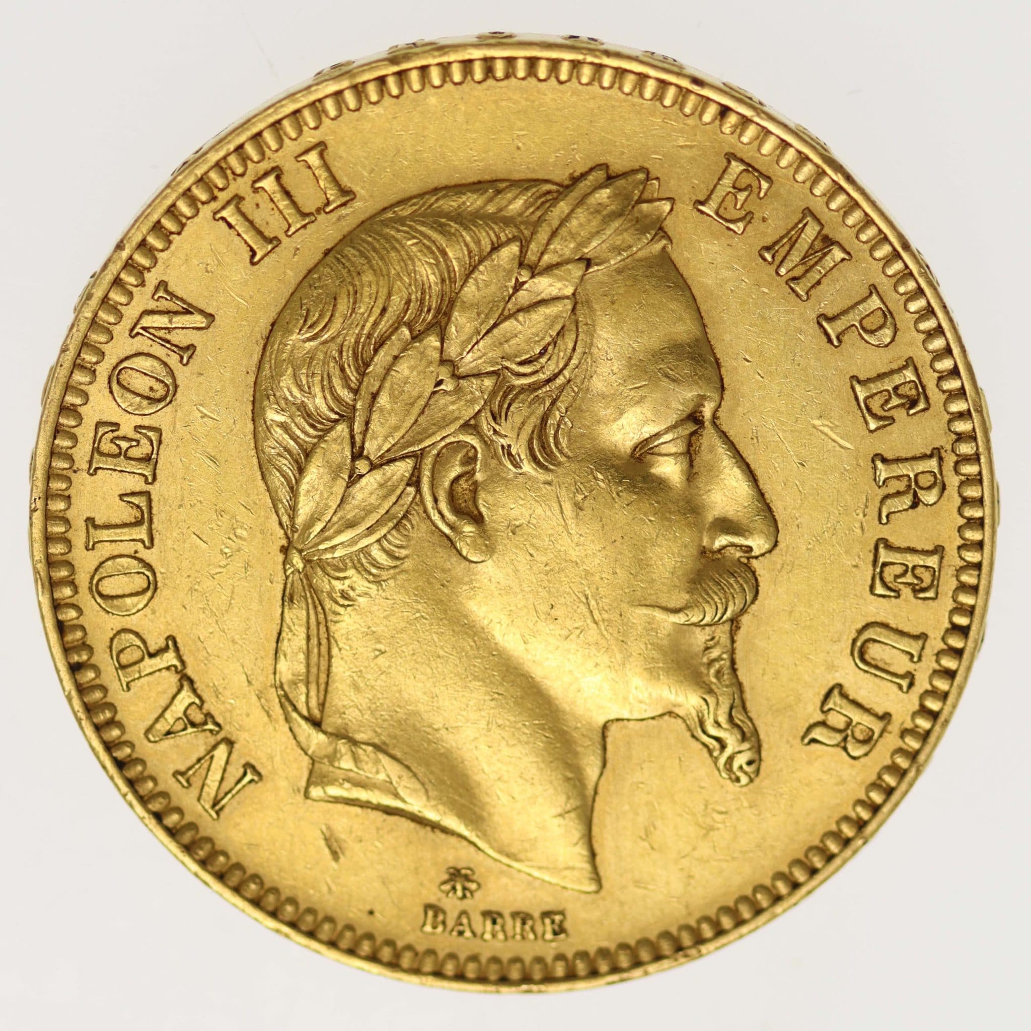 Frankreich Napoleon III. 100 Francs 1866 A