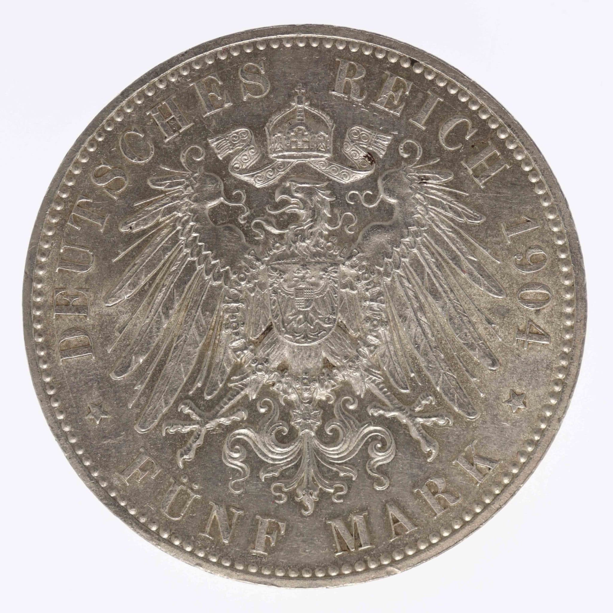 Mecklenburg-Schwerin Friedrich Franz IV. 5 Mark 1904