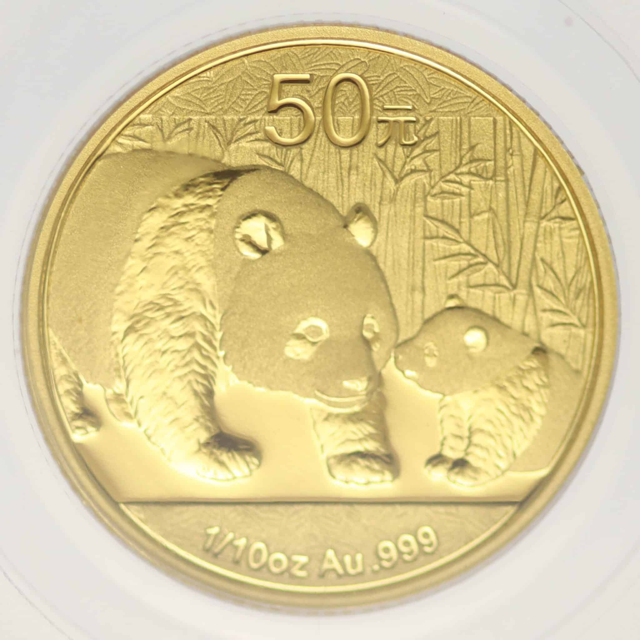 China Panda 50 Yuan 2011 1/10 Unze