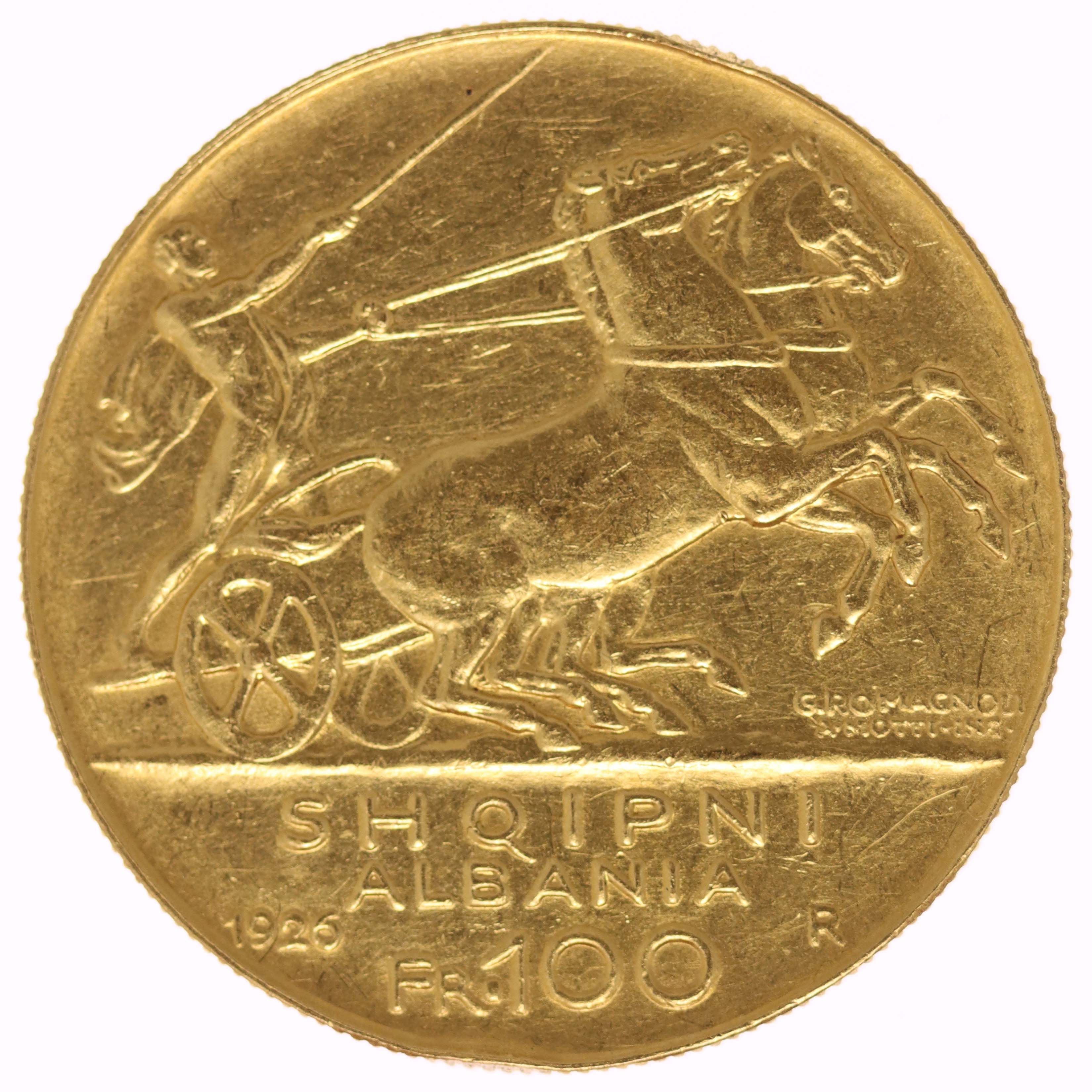Albanien Amet Zogu I. 100 Franga 1926