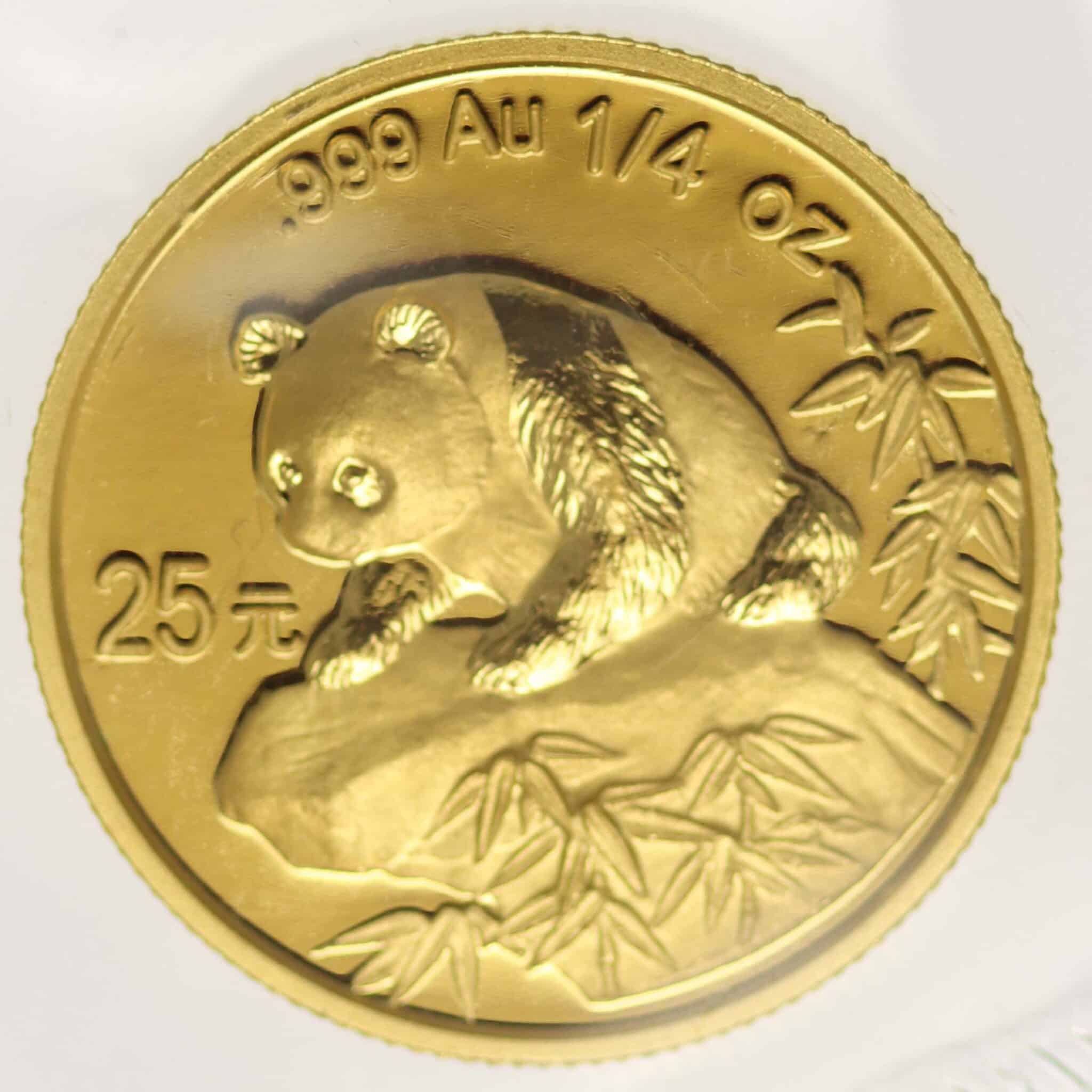 China Panda 25 Yuan 1999 1/4 Unze