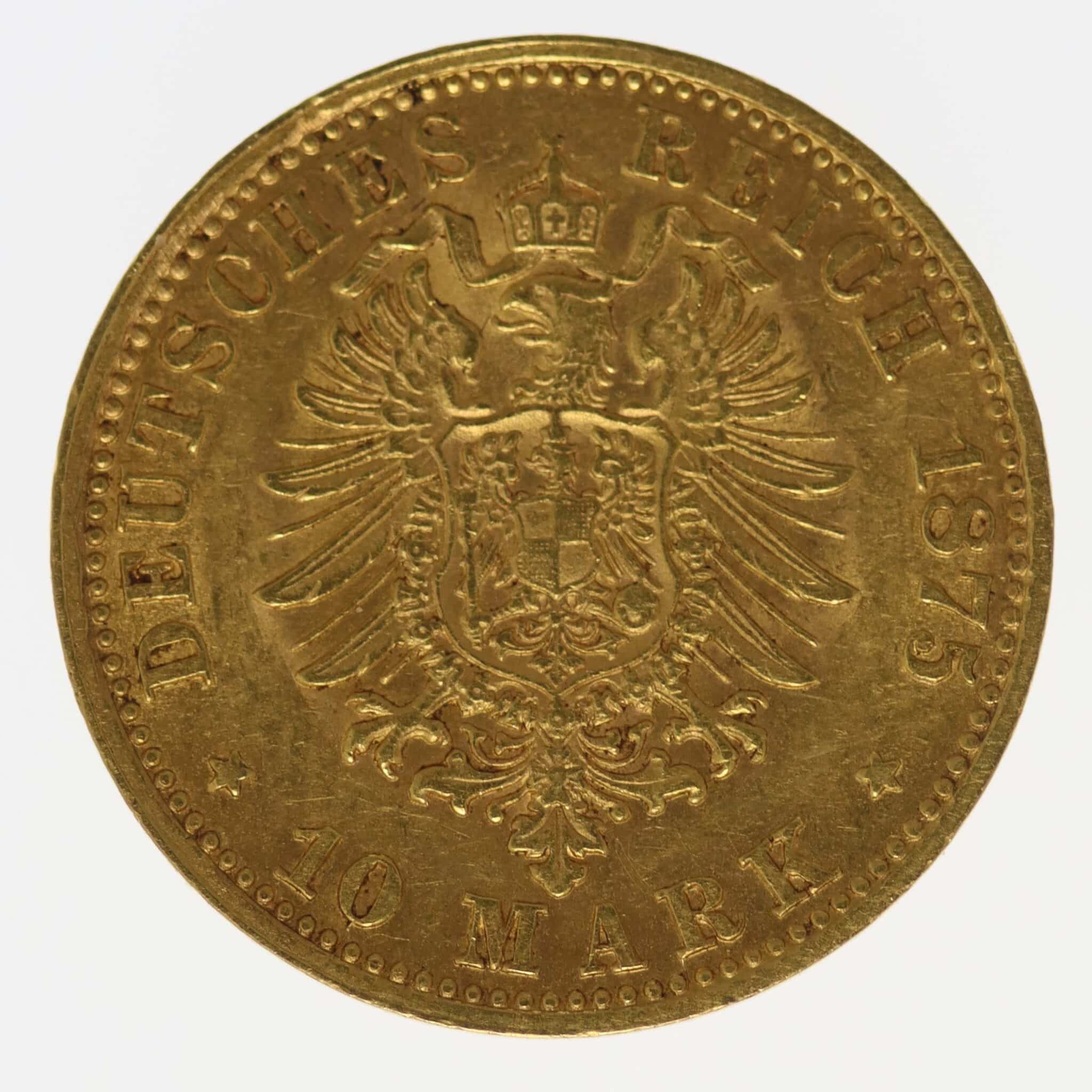 Bayern Ludwig II. 10 Mark 1875