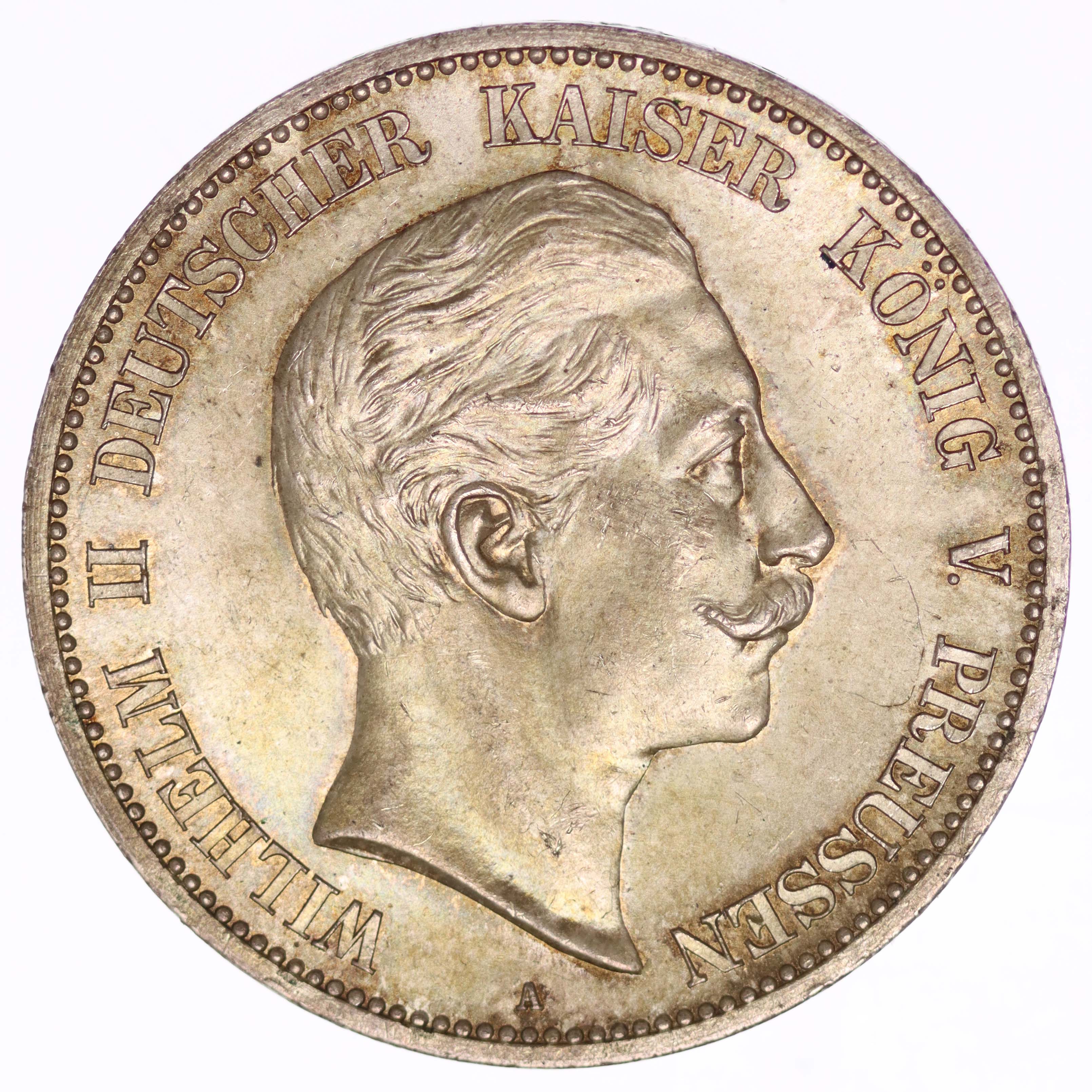 Preussen Wilhelm II. 5 Mark 1888 A