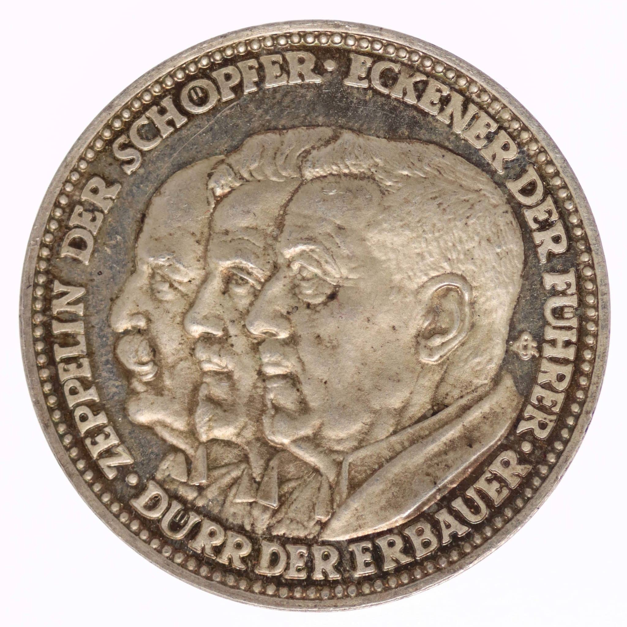 Weimarer Republik Silbermedaille 1929 Zeppelin