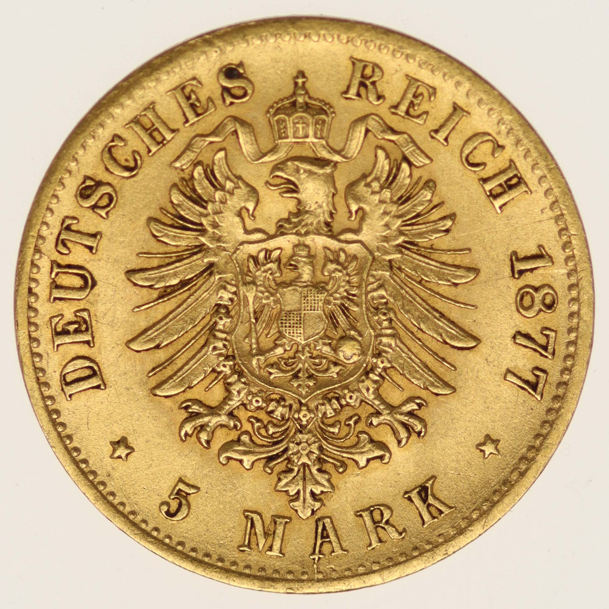 Sachsen Albert 5 Mark 1877 E