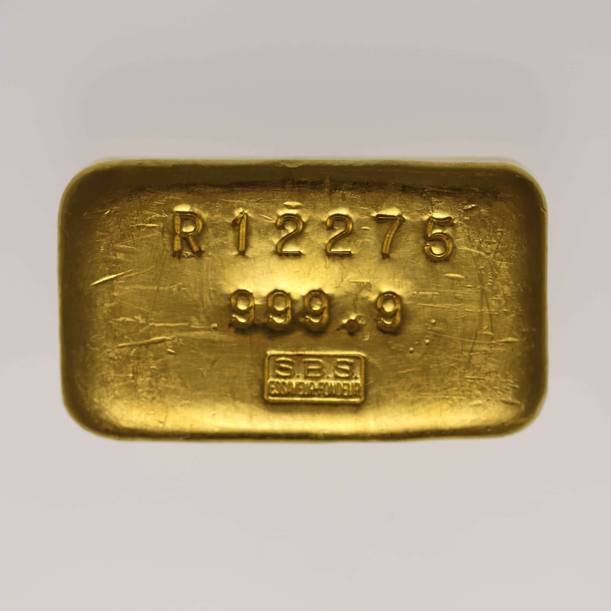 Goldbarren 500 Gramm Schweiz S.B.S. Societe de Banque Suisse