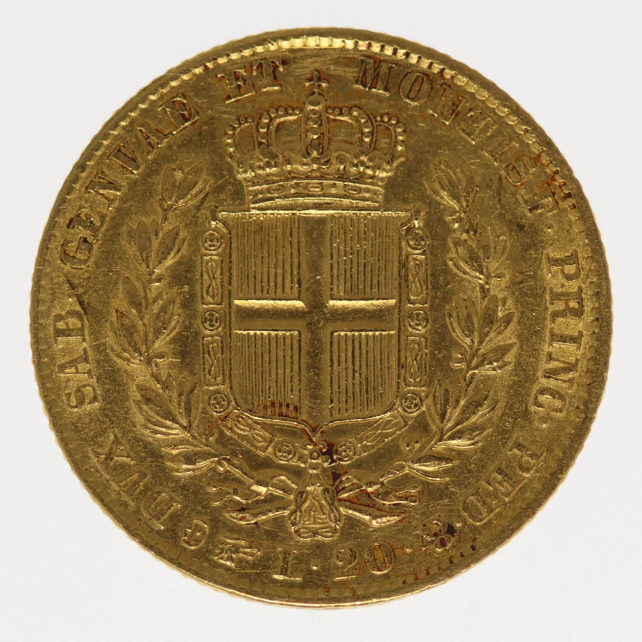 Italien Sardinien Karl Albert 20 Lire 1845