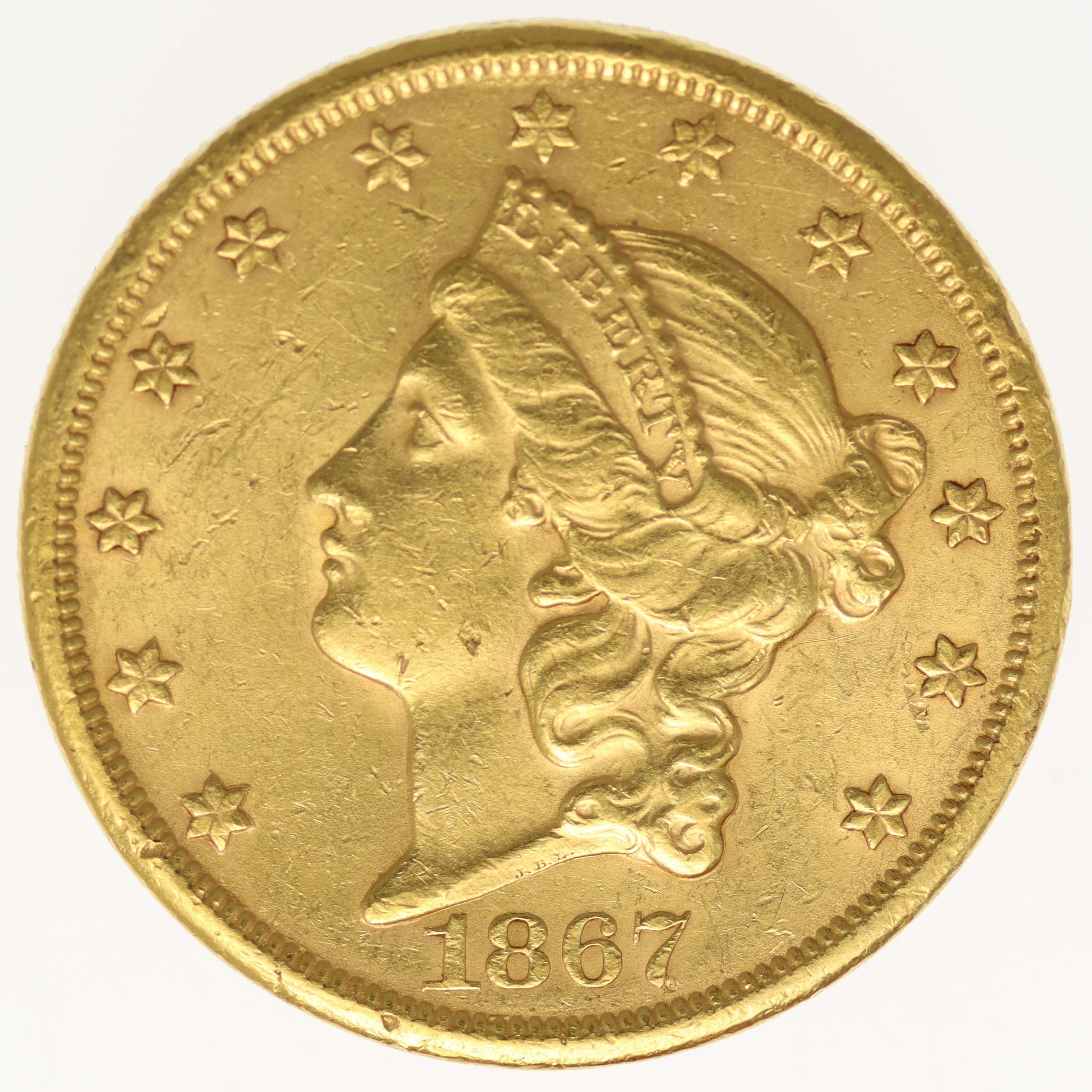 USA 20 Dollars 1867 S Liberty / Kopf