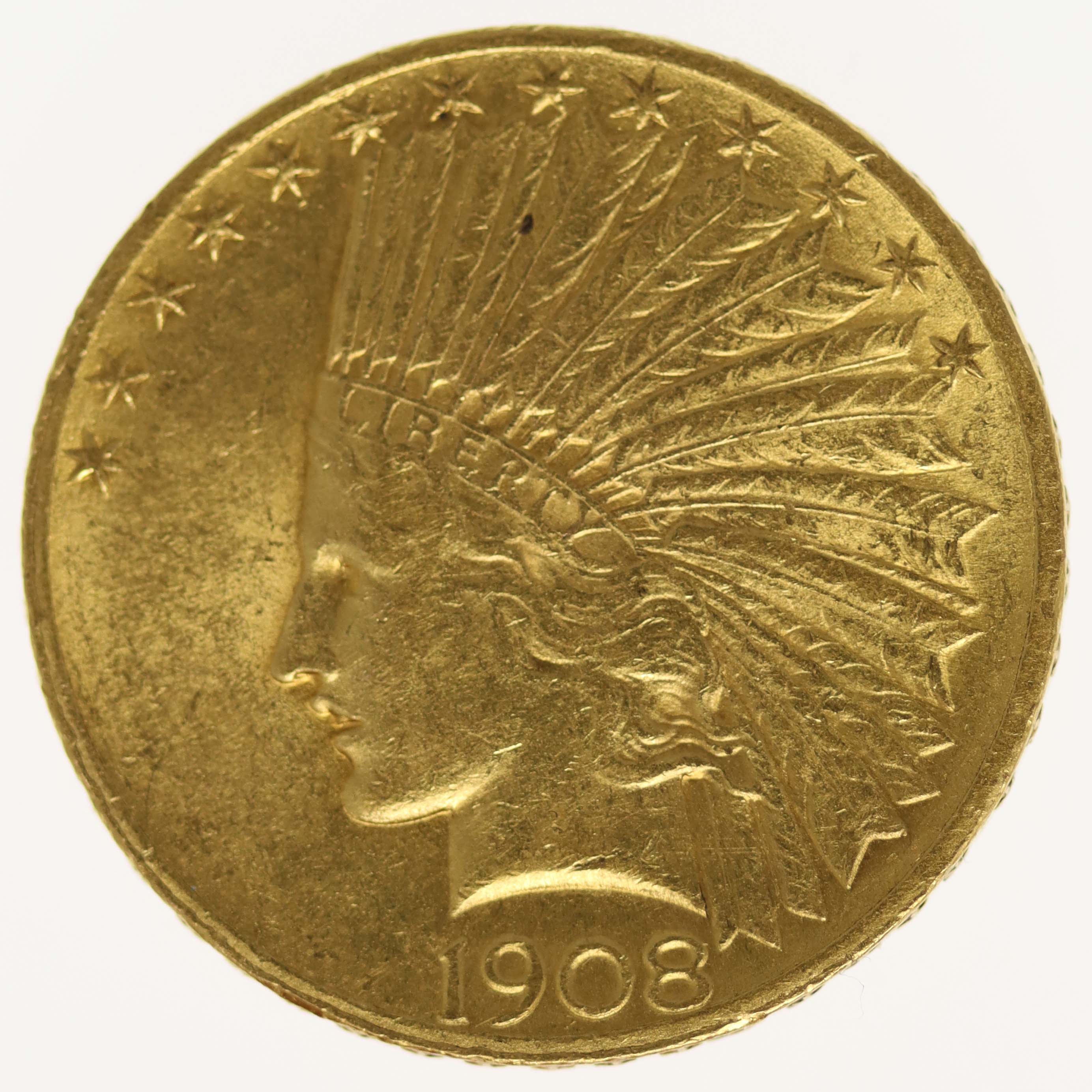 USA 10 Dollars 1908 Indianer