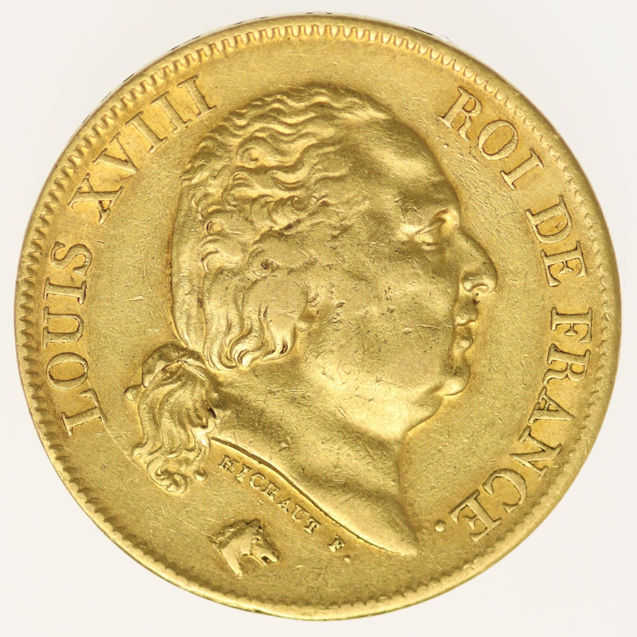 Frankreich Louis XVIII. 40 Francs 1817 A
