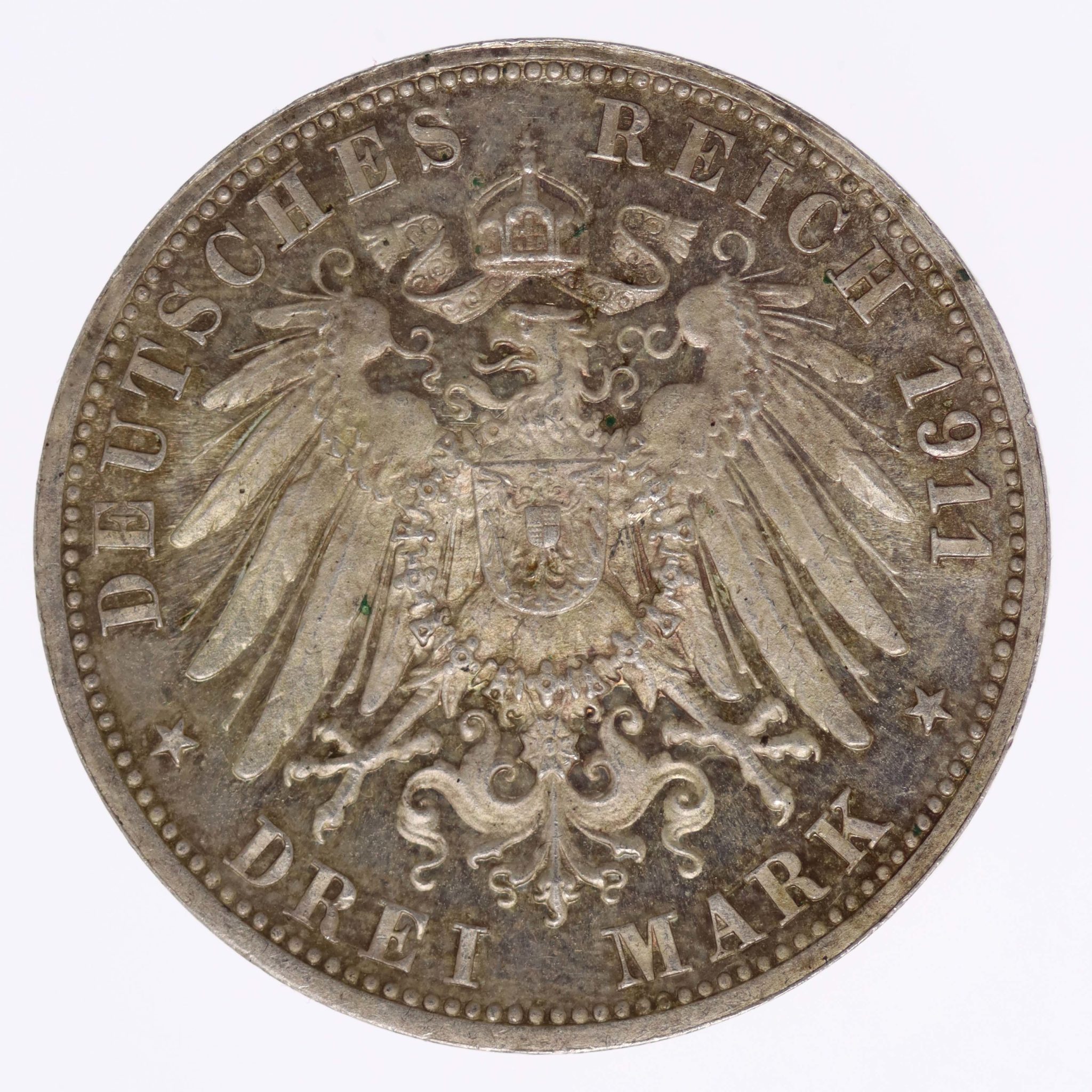 Württemberg Wilhelm II. 3 Mark 1911