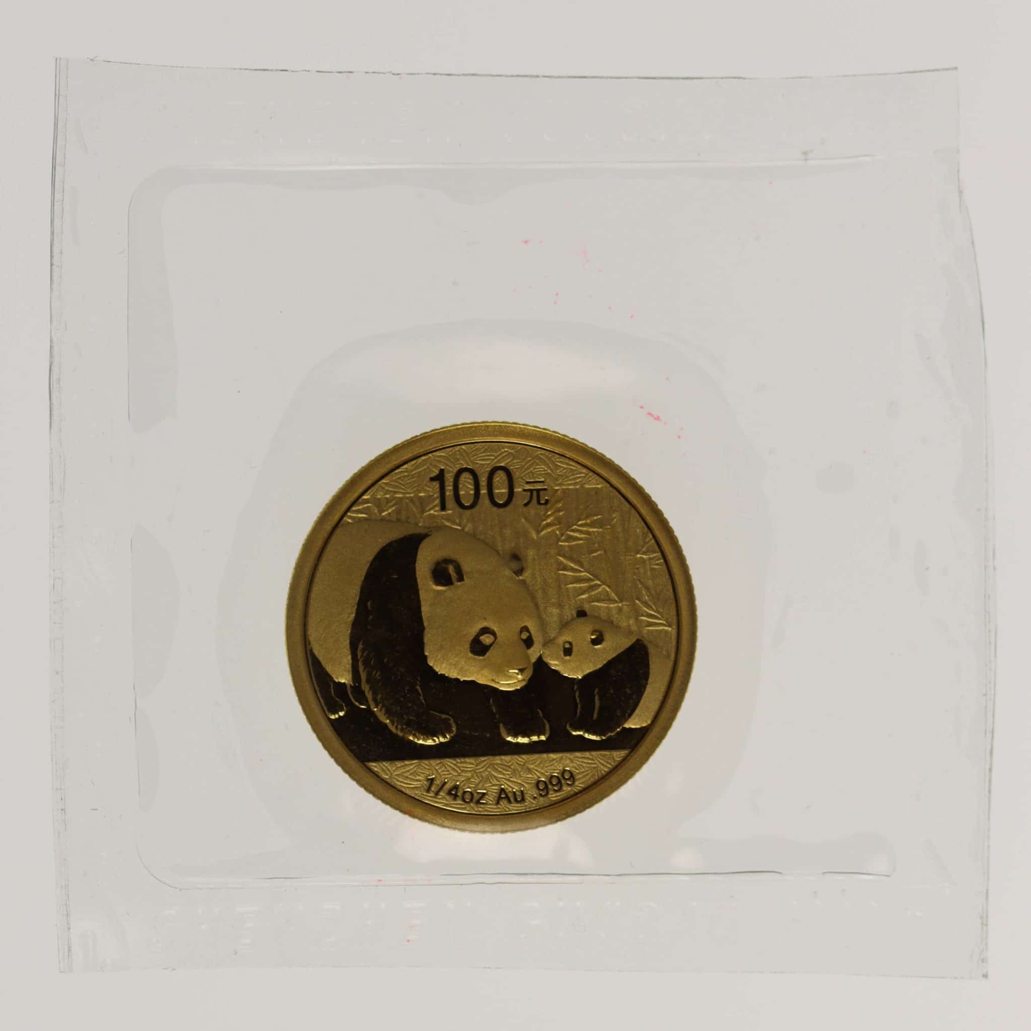 China Panda 100 Yuan 2011 1/4 Unze
