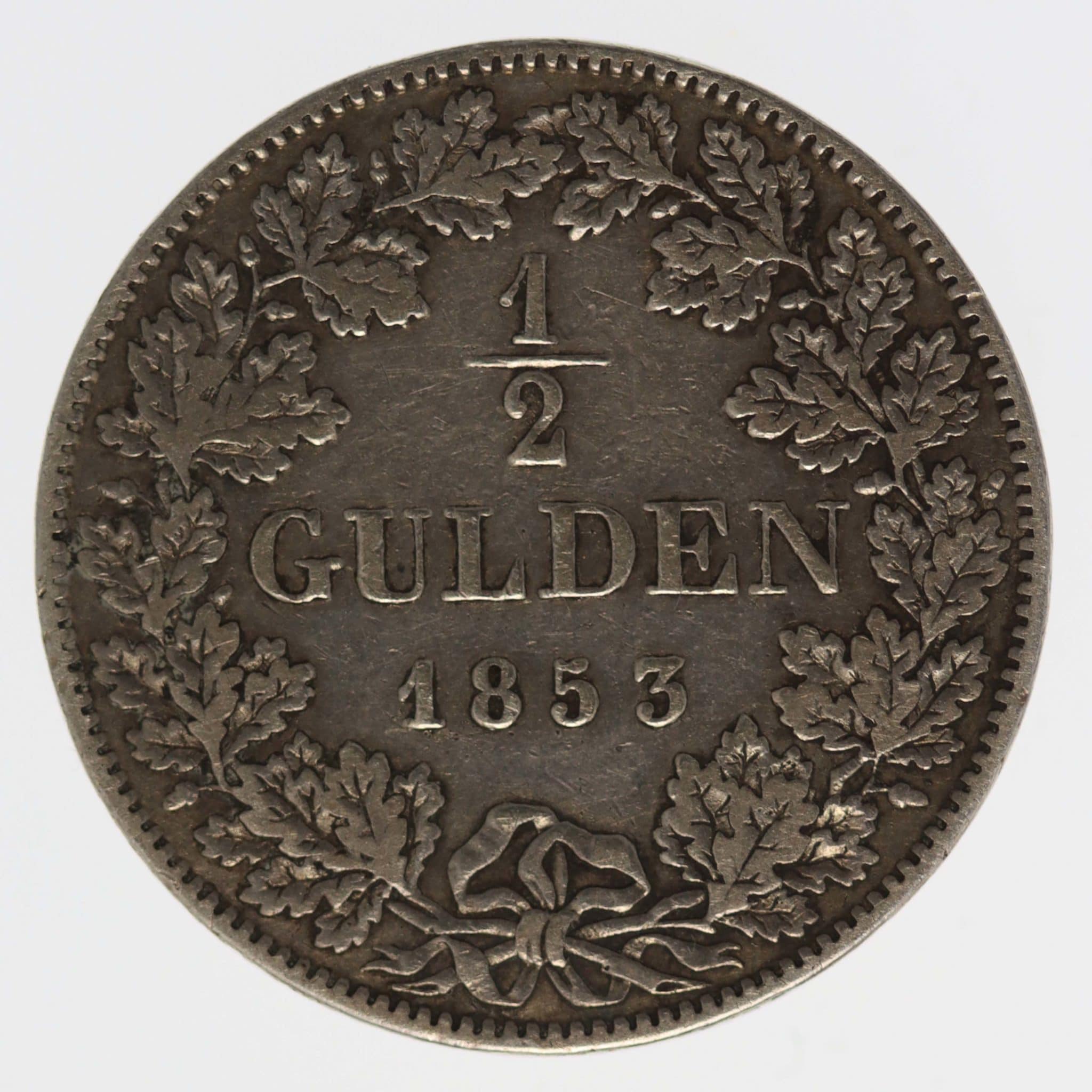 Bayern Maximilian II. Joseph 1/2 Gulden 1853