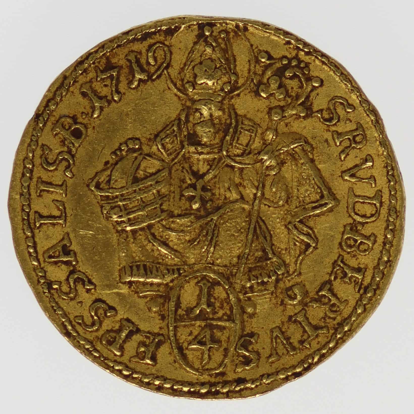 Habsburg Salzburg Erzbischof Franz Anton von Harrach 1/4 Dukat 1719