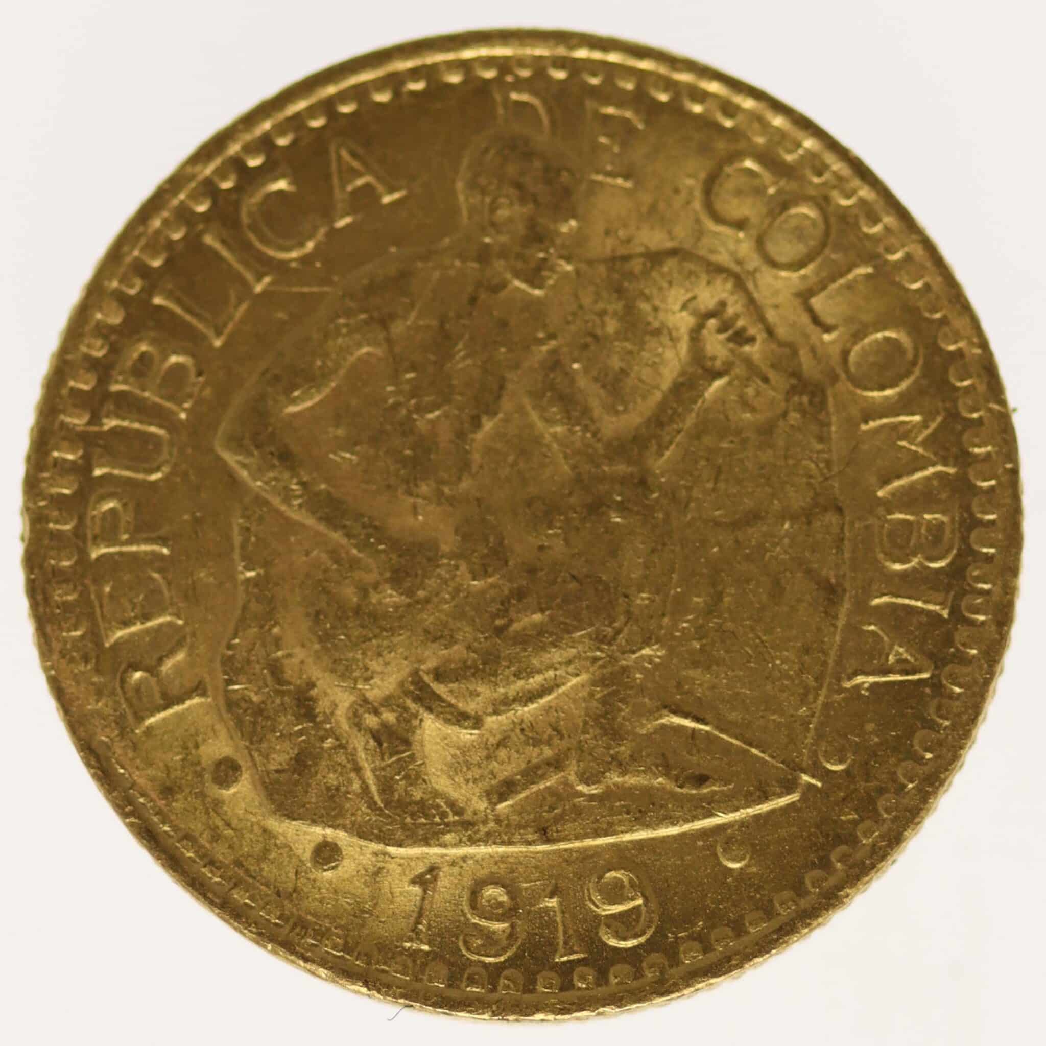 Kolumbien 5 Pesos 1919