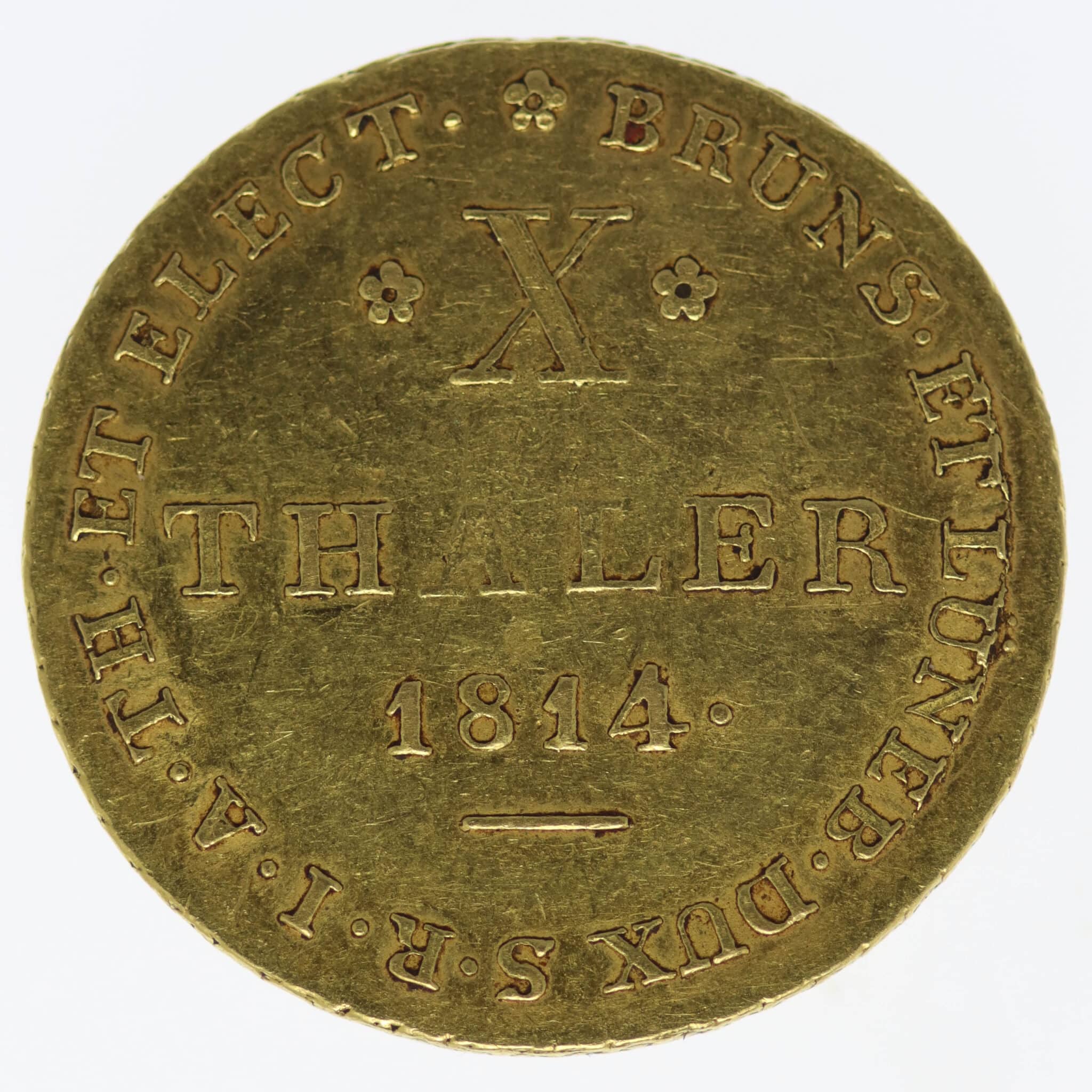 Braunschweig Calenberg Hannover Georg III. 10 Taler 1814 C.H.H.