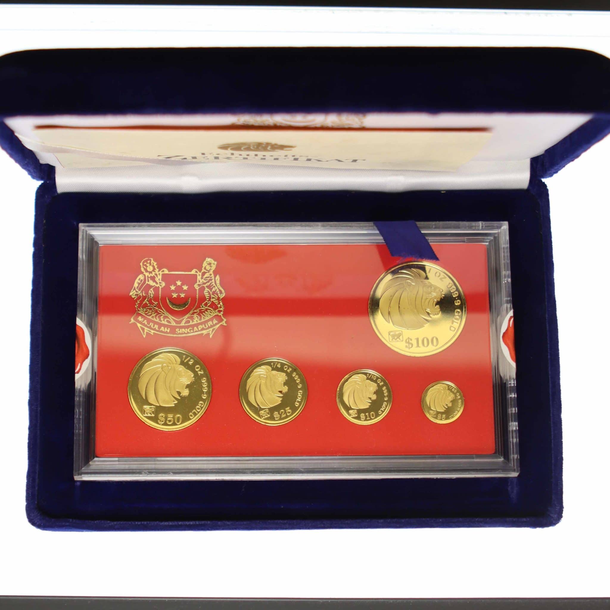 Singapur 5 Coin Proof Set 1992 Löwe