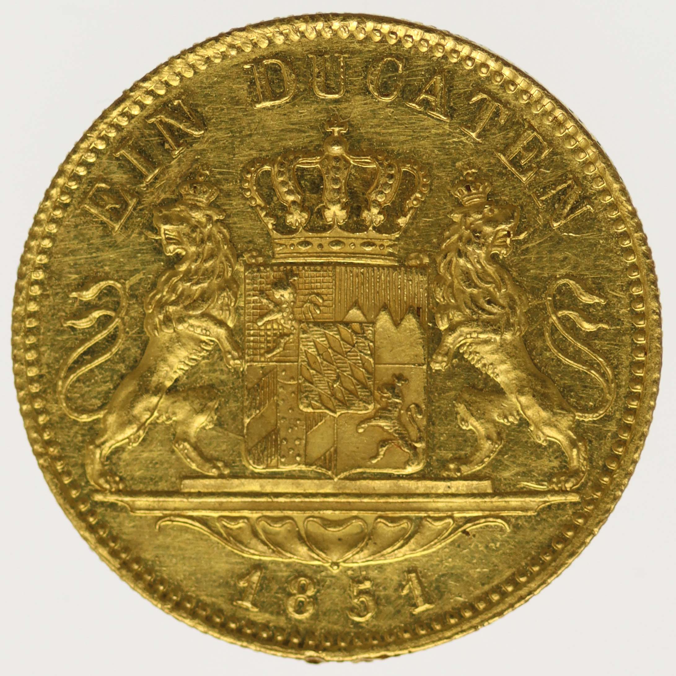 Bayern Maximilian II. Dukat 1851