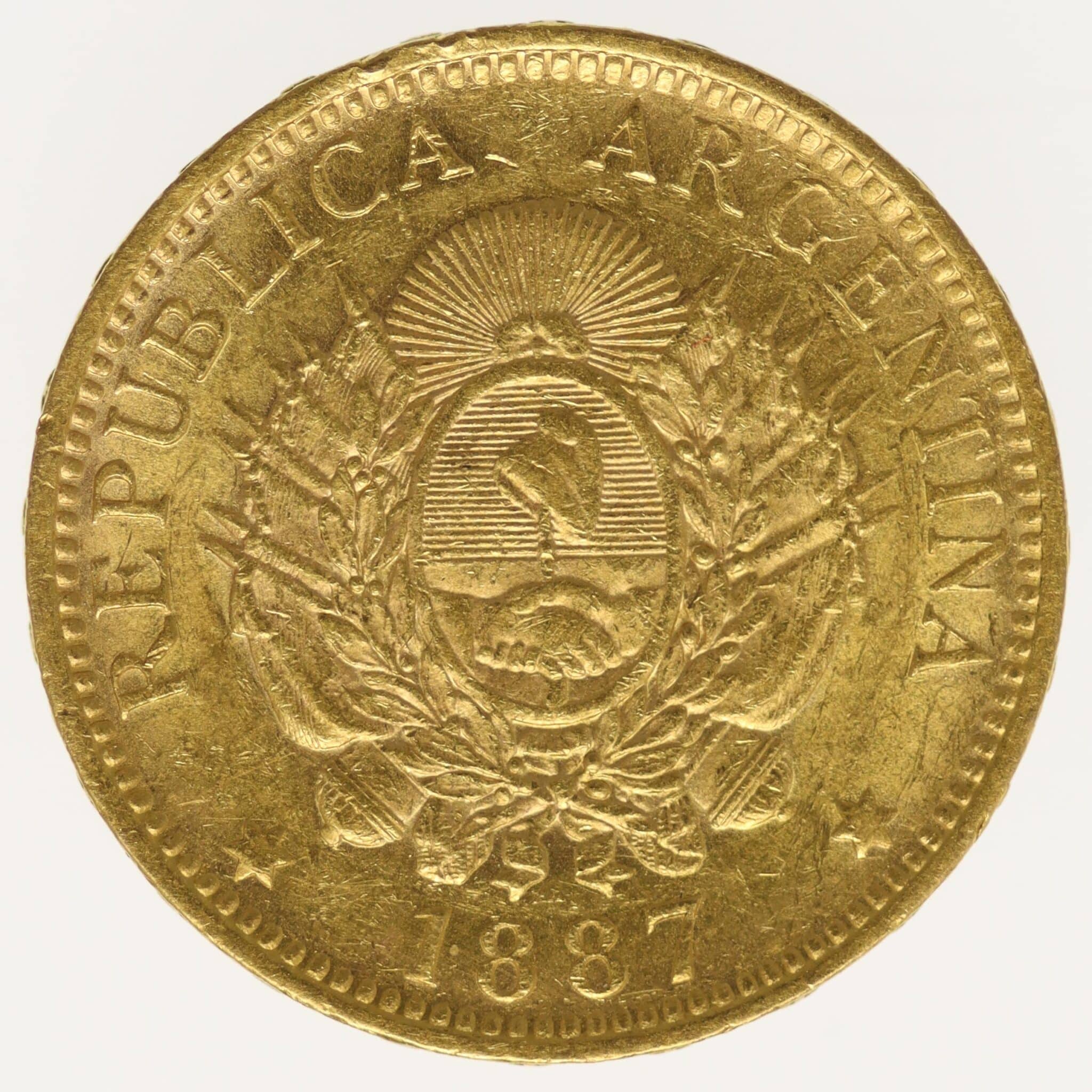 Argentinien 5 Pesos / Argentino 1887