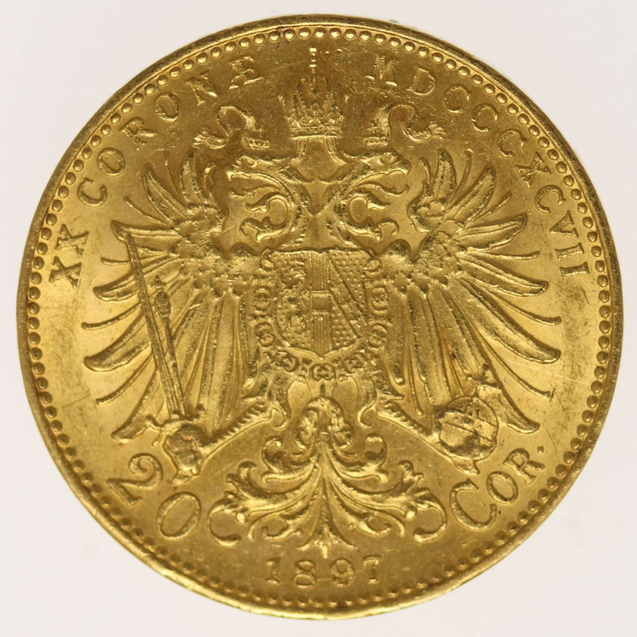 Österreich Kaiserreich Franz Joseph I. 20 Kronen 1897