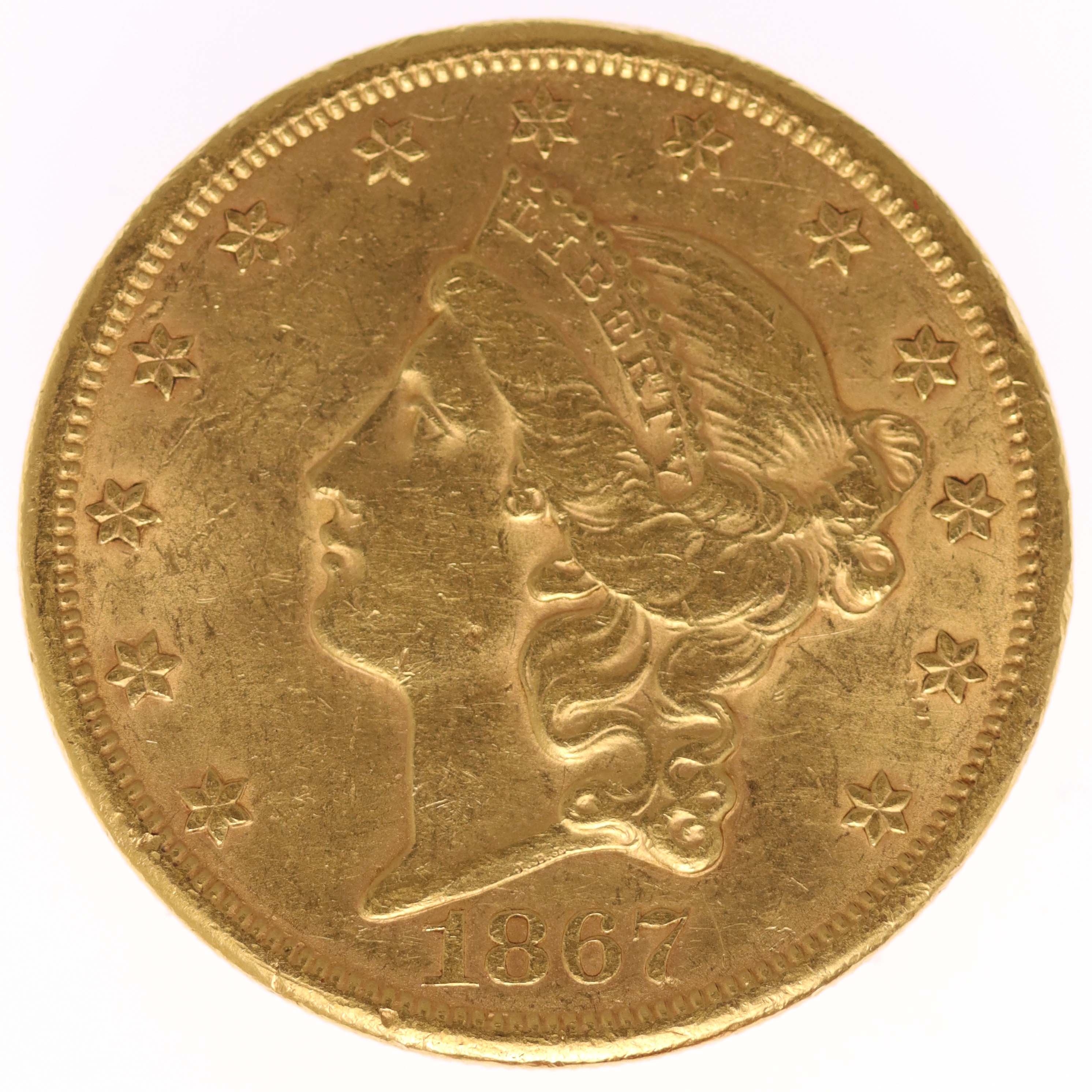 USA 20 Dollars 1867 S Liberty / Kopf